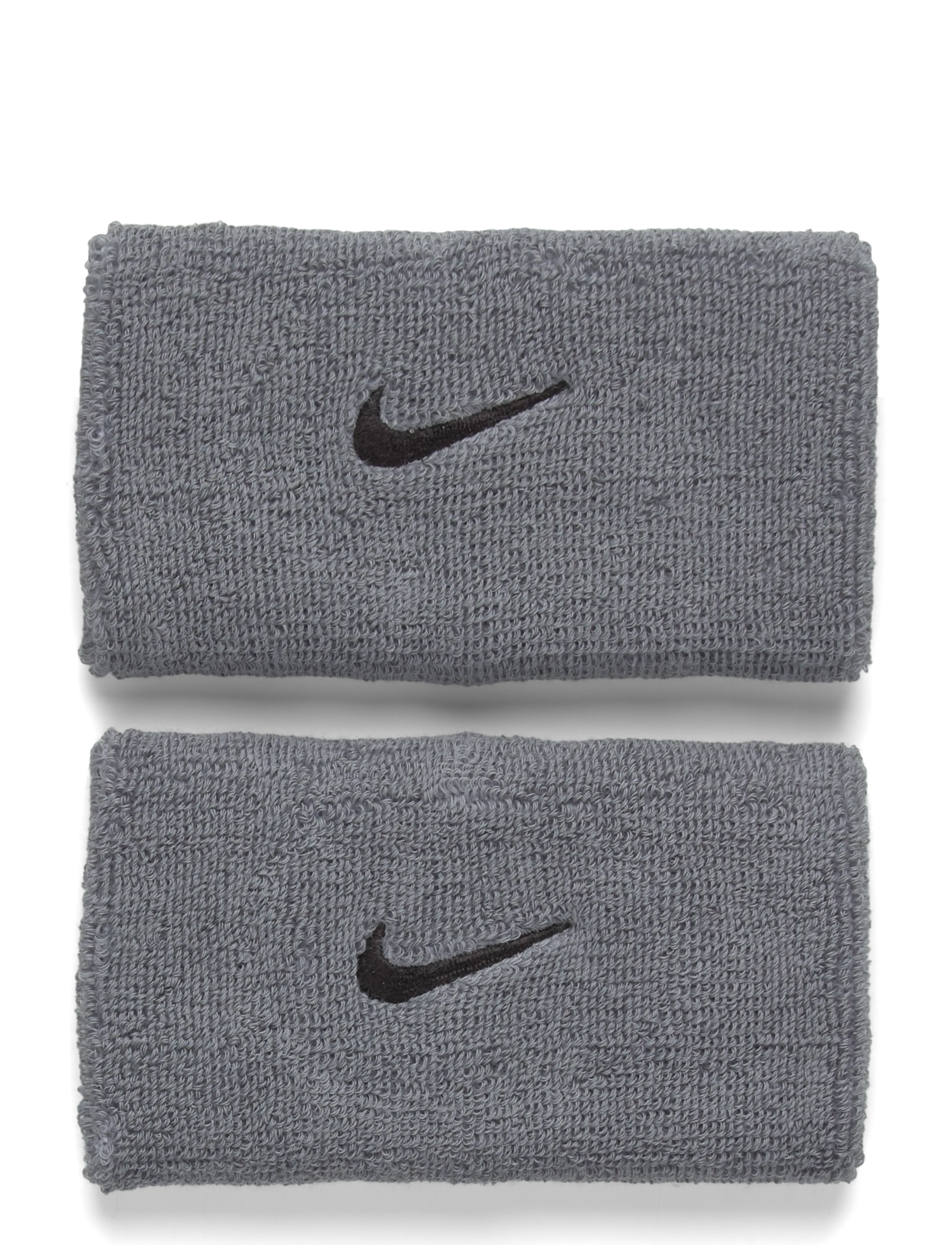 NIKE Equipment NIKE SWOOSH CLASSIC DOUBLEWIDE WRISTBANDS 2PK - Svettearmbånd - COOL GREY/BLACK / grey