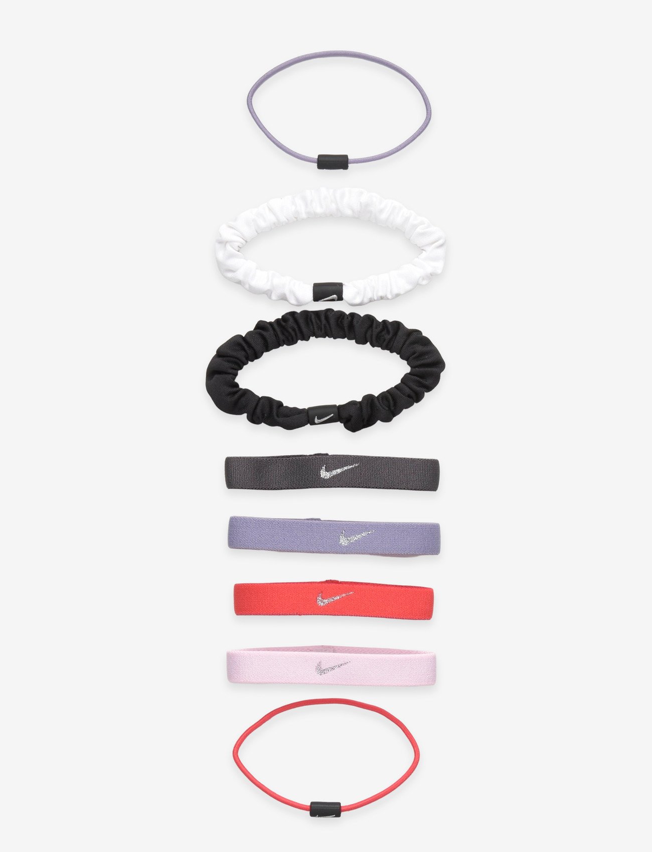 NIKE Equipment - NIKE FLEX CLASSIC MIXED HAIR TIES 8PK METALLIC - stirnbänder - ember glow/thunder grey/metallic silver - 0