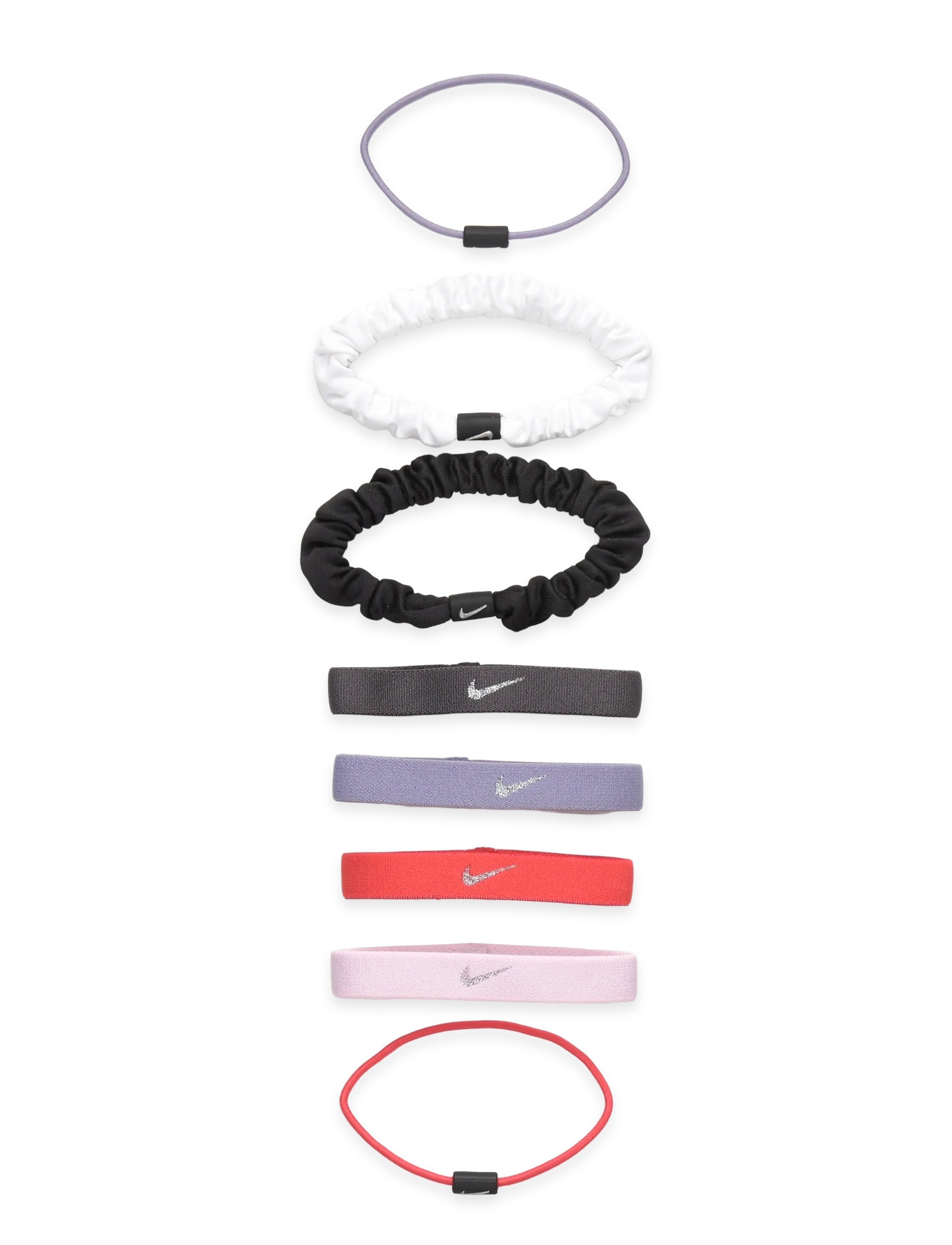NIKE Equipment NIKE FLEX CLASSIC MIXED HAIR TIES 8PK METALLIC - Stirnbänder - EMBER GLOW/THUNDER GREY/METALLIC SILVER / multi