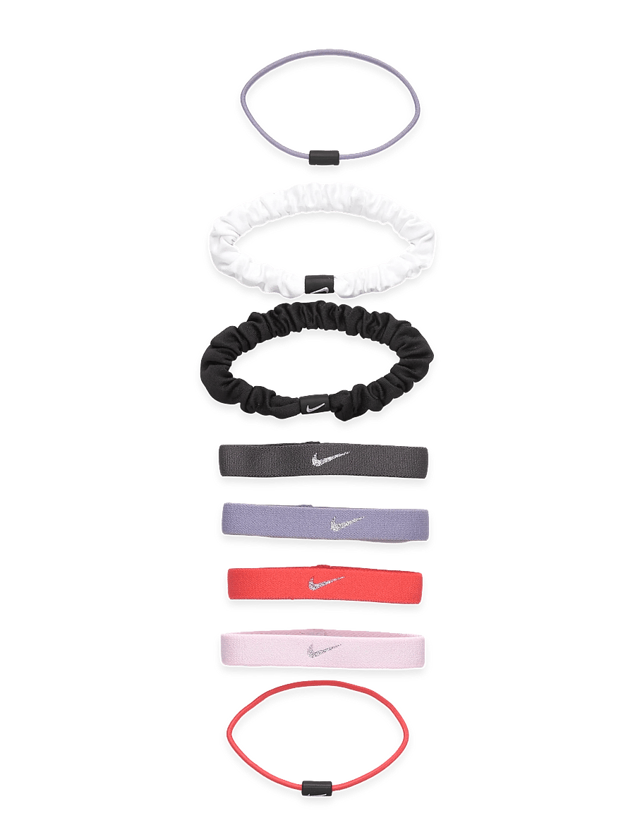NIKE Equipment - NIKE FLEX CLASSIC MIXED HAIR TIES 8PK METALLIC - höfuðbönd - ember glow/thunder grey/metallic silver - 0