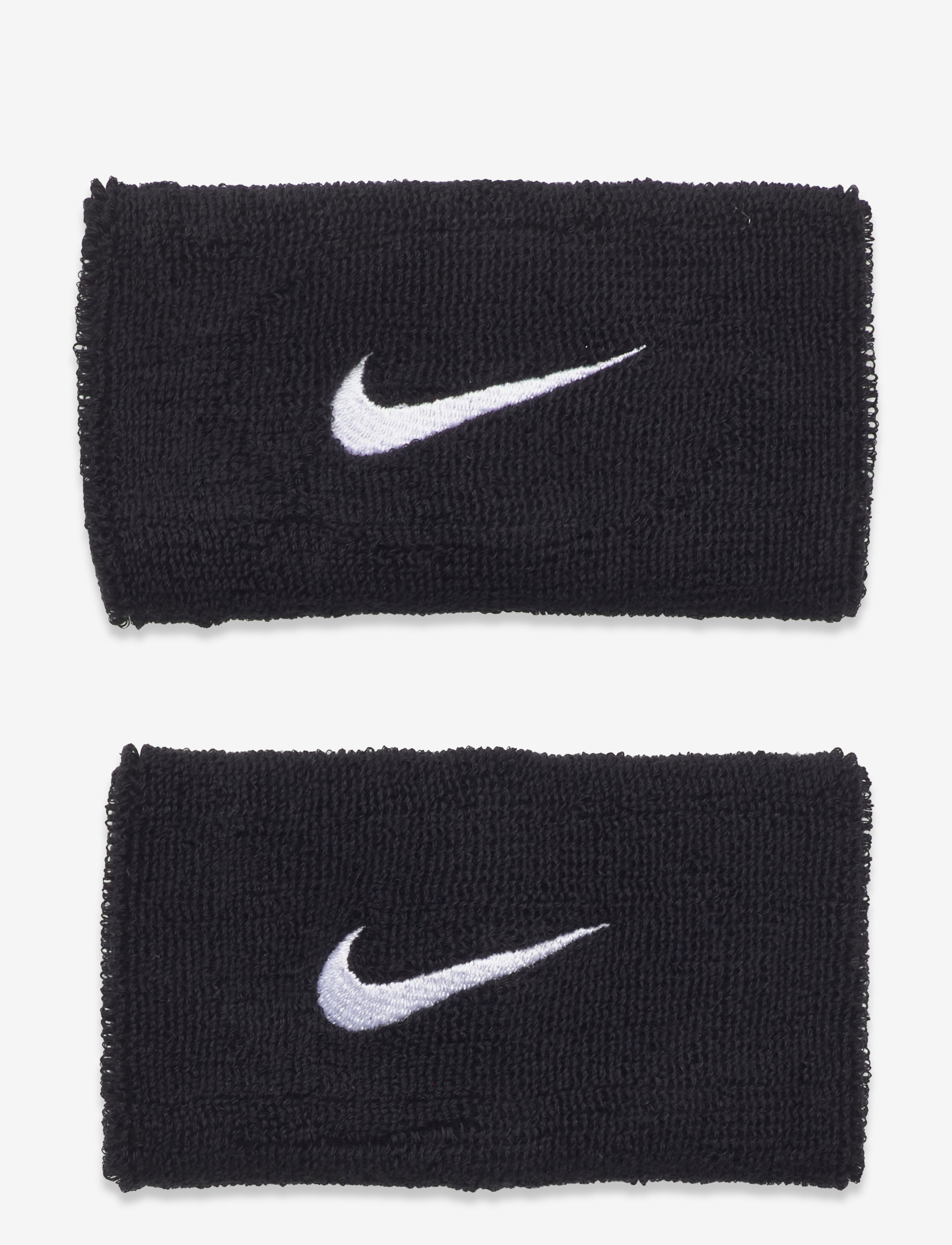 NIKE Equipment Nike Swoosh Doublewide Wristbands 2 Pk, One Size, Sports Equipment, Schwarz - Sweat Wristbands, Frauen