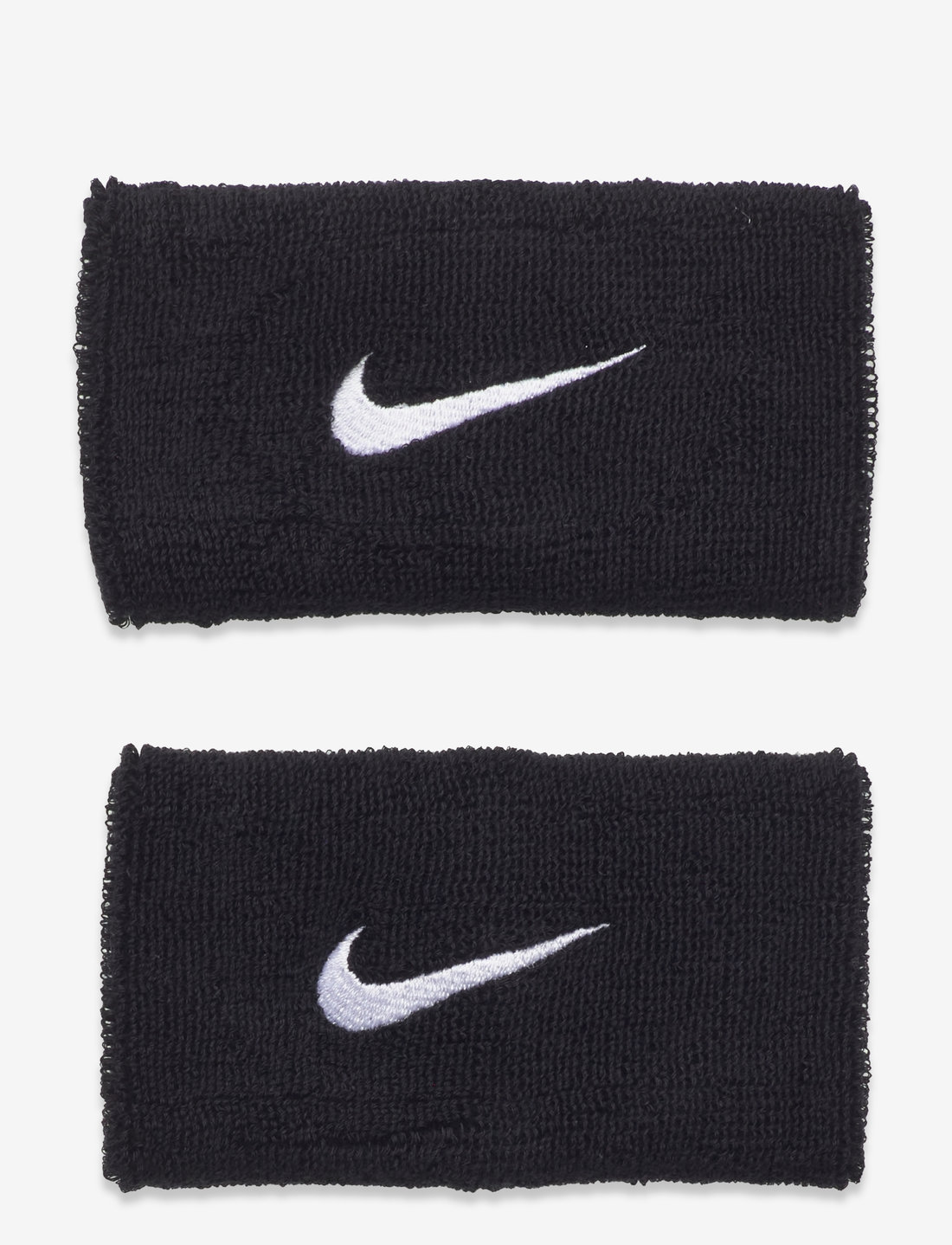 NIKE Equipment - NIKE SWOOSH DOUBLEWIDE WRISTBANDS 2 PK - svedarmbånd - black/white - 0