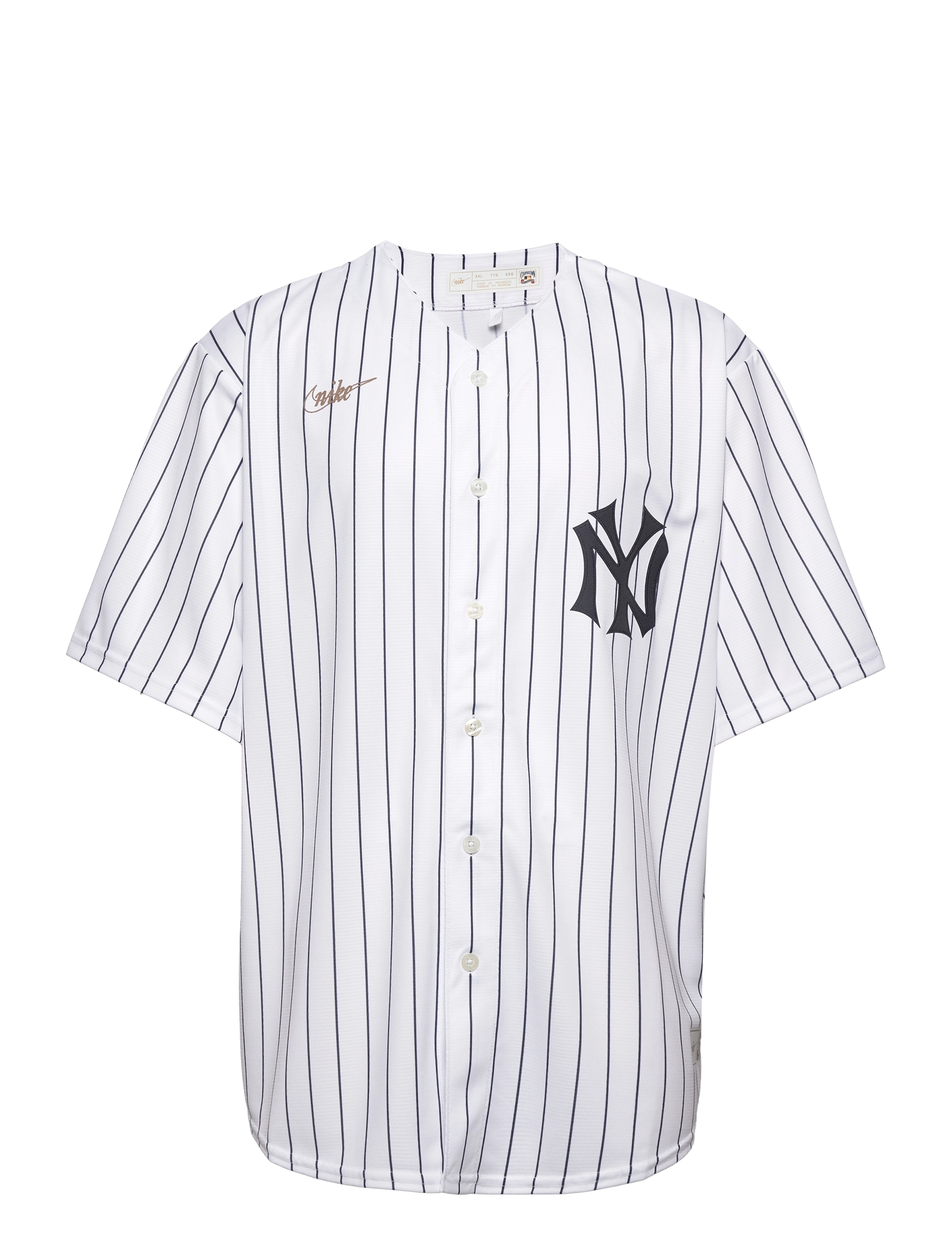 NIKE Fan Gear - New York Yankees Nike Official Replica Cooperstown Jersey - white-navy - 0