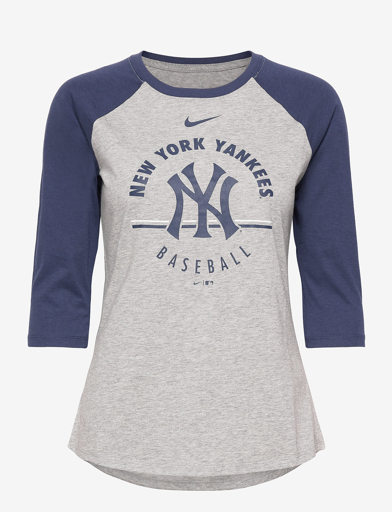NIKE Fan Gear - New York Yankees Nike Encircled Tri-Blend 3/4-Sleeve - dark grey heather - midnight navy - 0