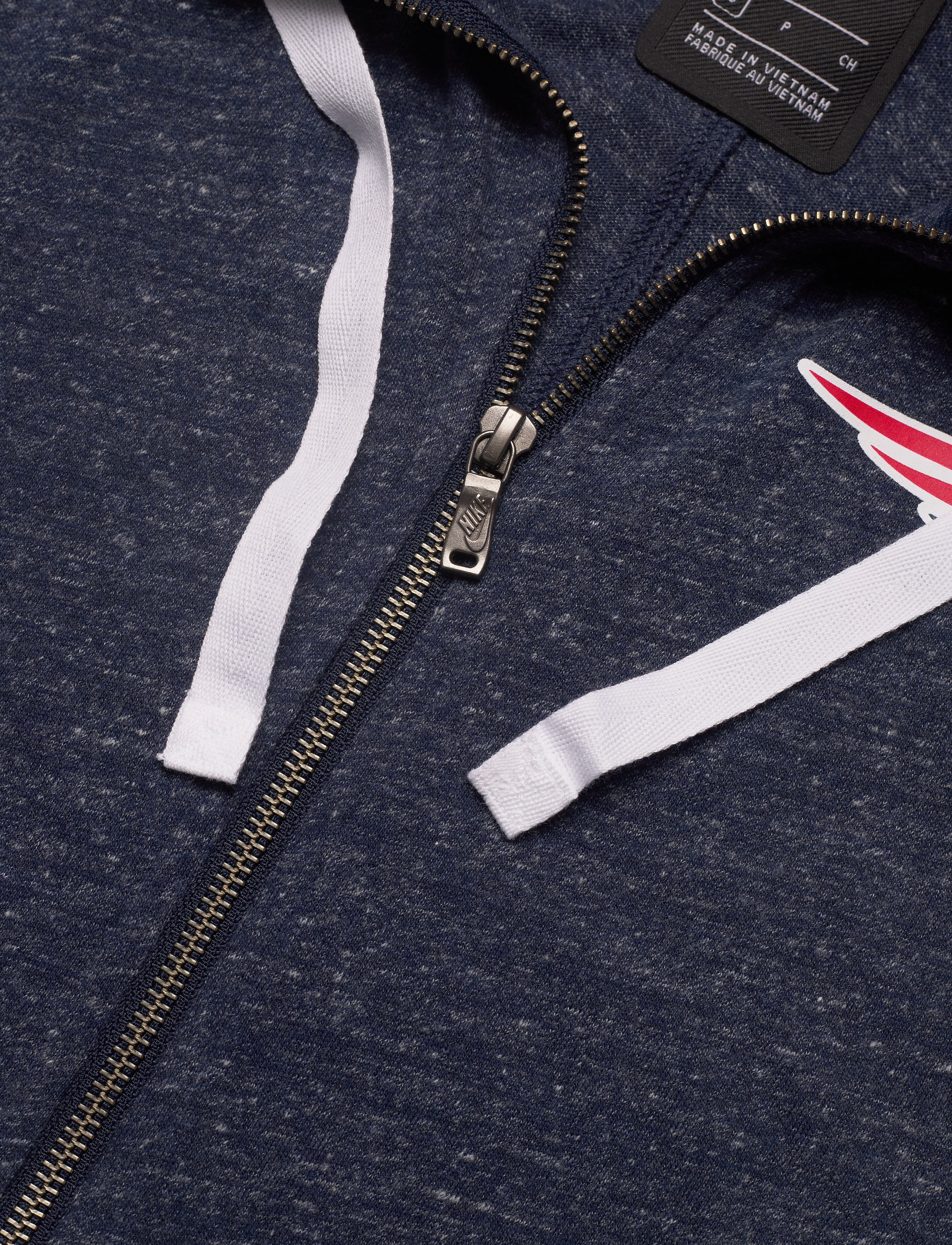 NIKE Fan Gear - New England Patriots Nike Logo Full-Zip Gym Vintage Hoodie - college navy heather / dark grey heather - 2