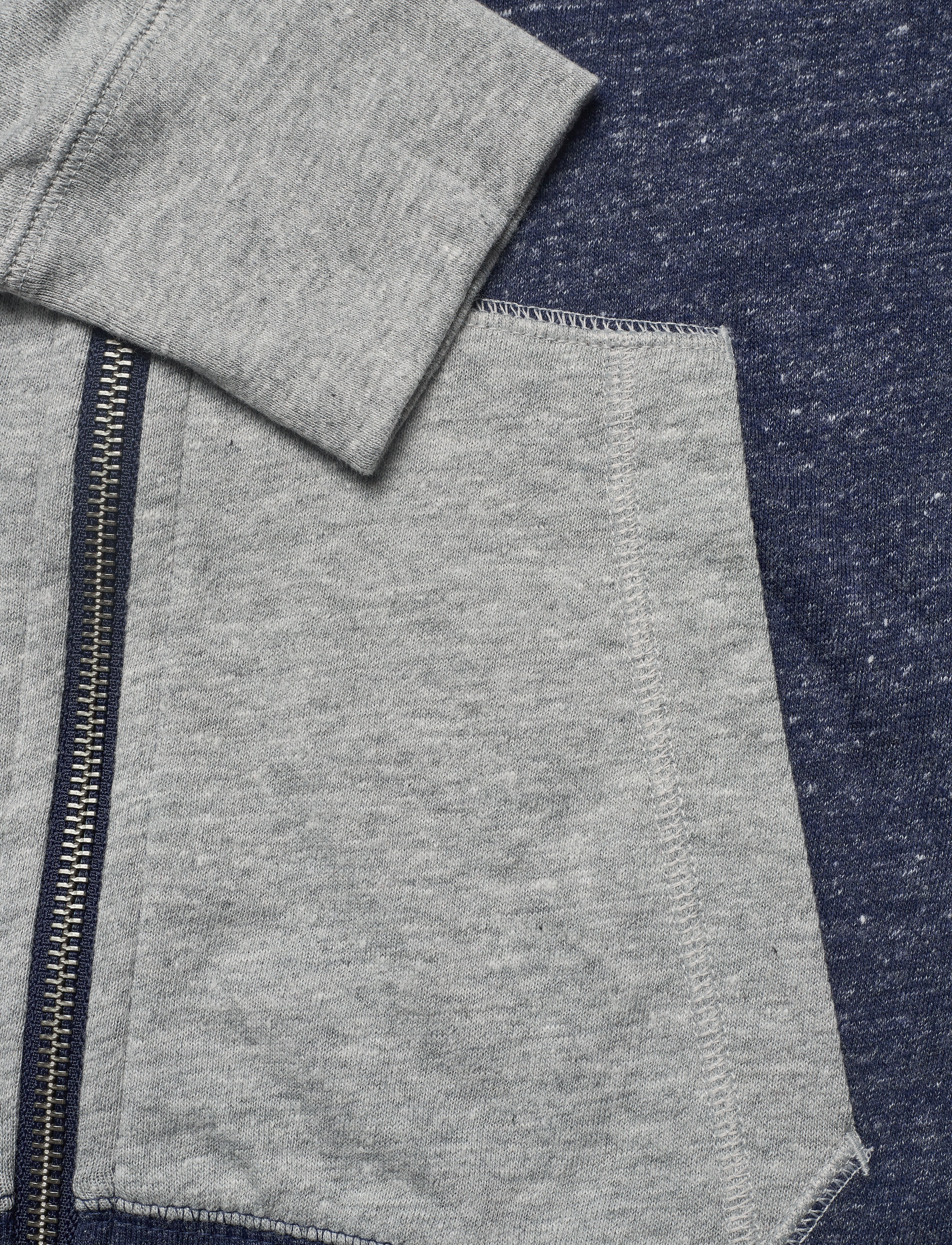 NIKE Fan Gear - New England Patriots Nike Logo Full-Zip Gym Vintage Hoodie - college navy heather / dark grey heather - 3