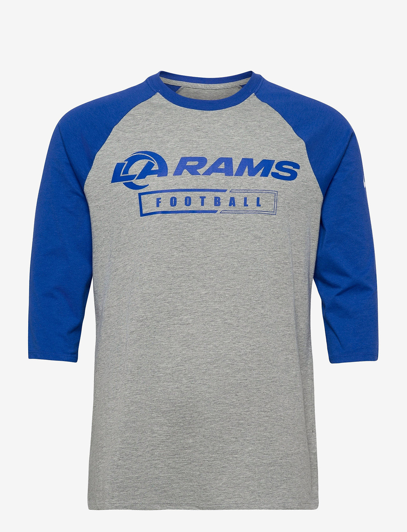 NIKE Fan Gear - Los Angeles Rams Nike Wordmark Football All 3/4-Sleeve - dark grey heather / hyper royal - 0