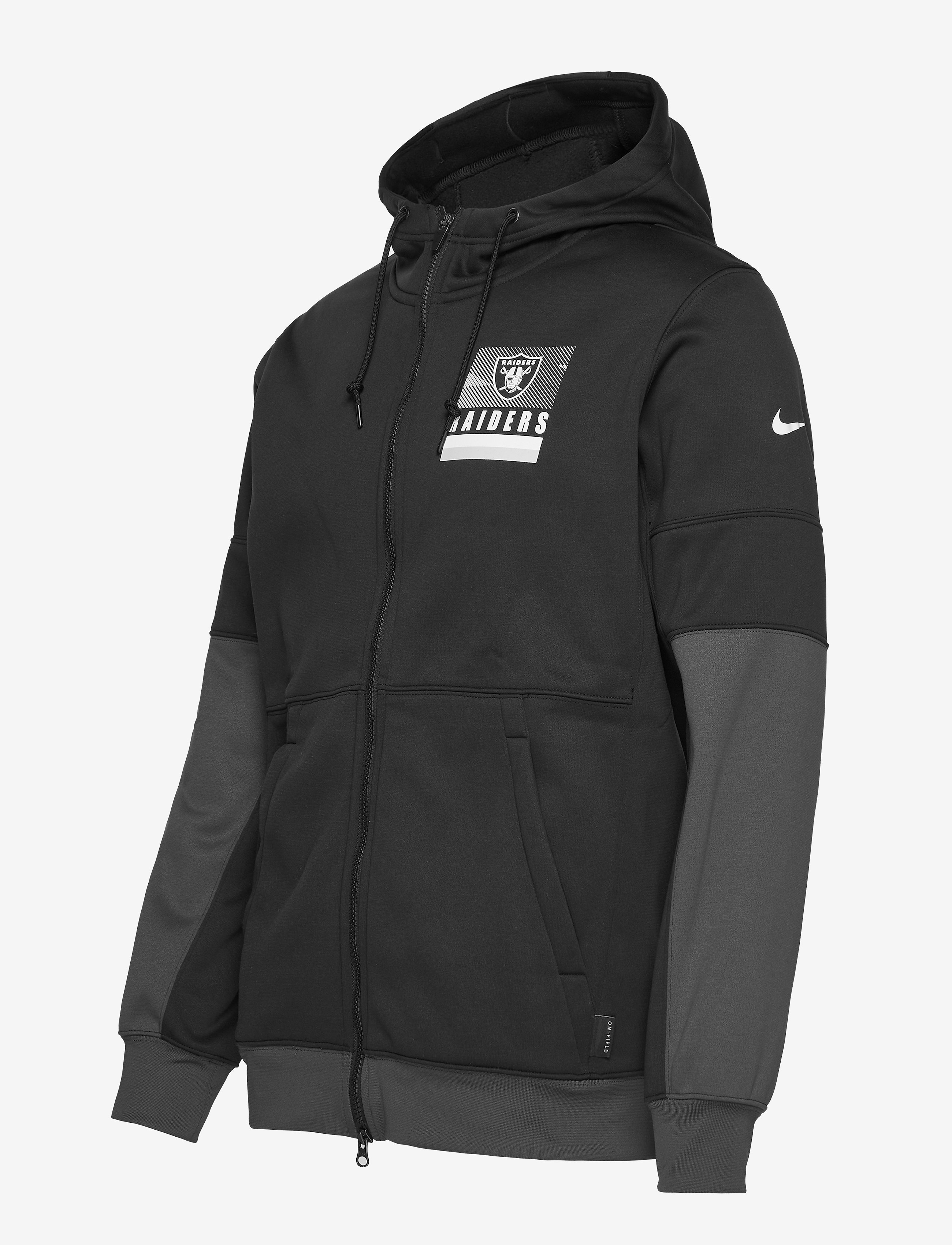 NIKE Fan Gear - Las Vegas Raiders Nike Lockup Therma Full Zip Hoodie - black / anthracite - 2