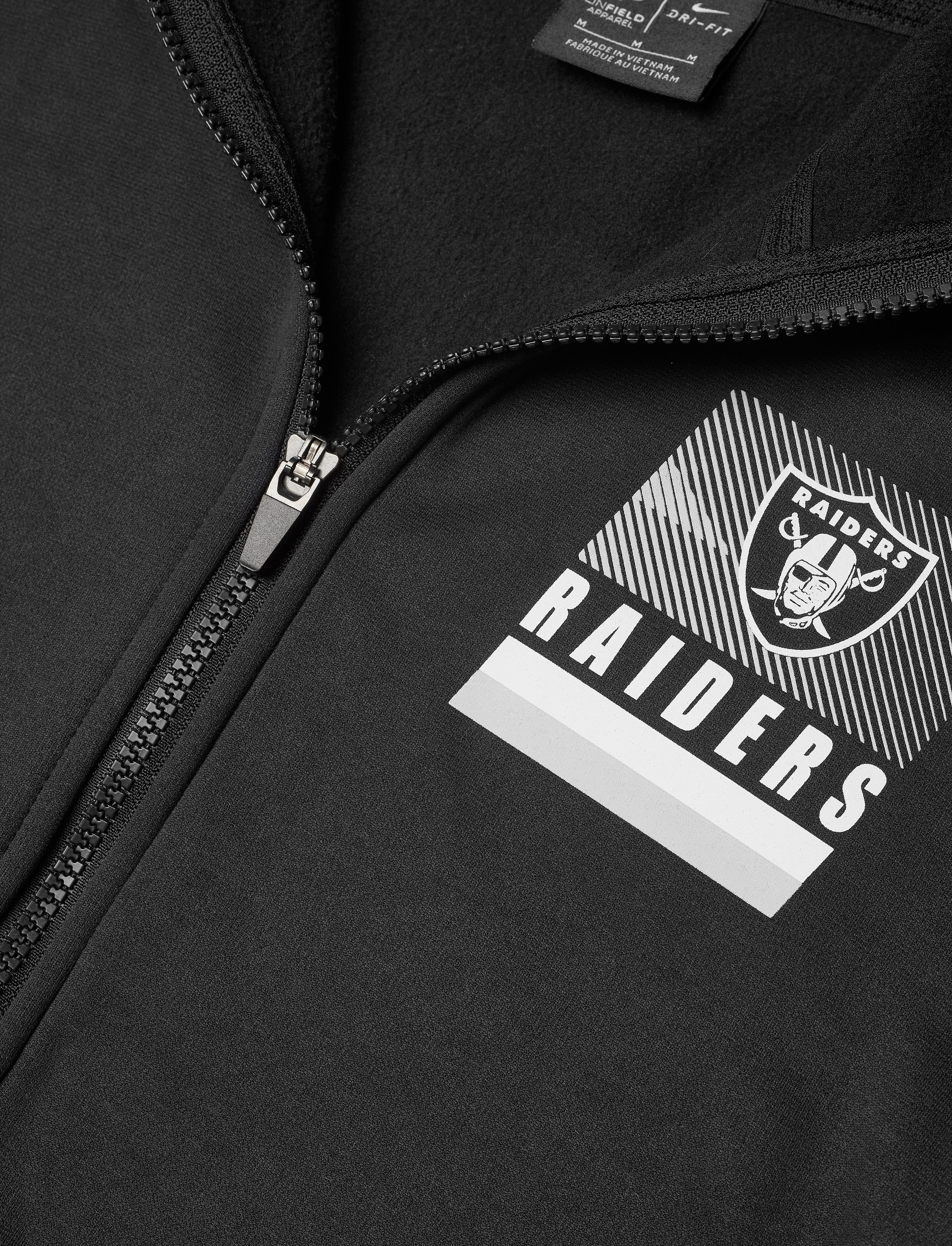 NIKE Fan Gear - Las Vegas Raiders Nike Lockup Therma Full Zip Hoodie - black / anthracite - 3