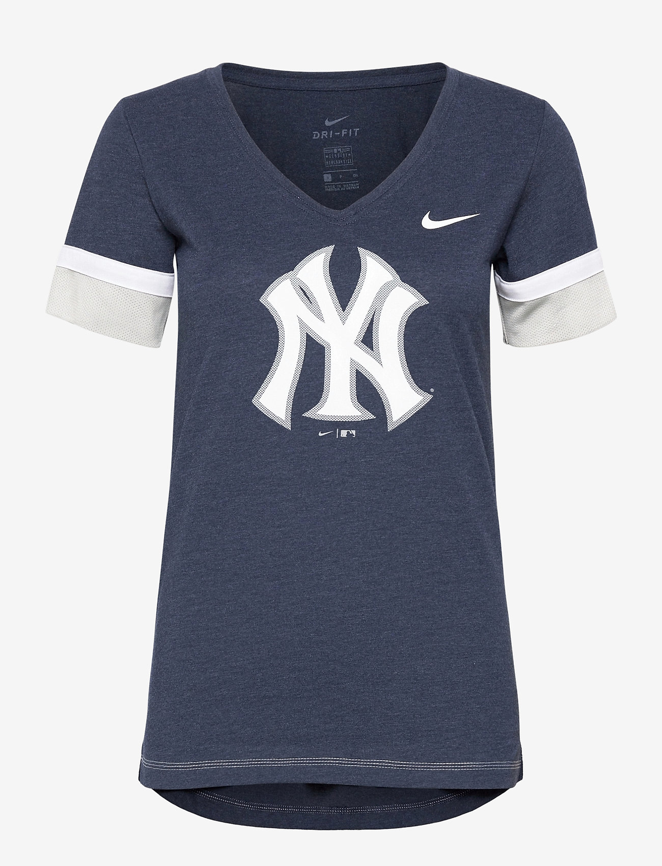 NIKE Fan Gear - New York Yankees Nike Mesh Logo Fashion Vneck T-Shirt - midnight navy heather - 0