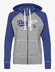 NIKE Fan Gear - LA Dodgers Nike Split Wordmark Gym Vintage Full-Zip Hoodie - kapuzenpullover - dark grey heather-rush blue-white - 0