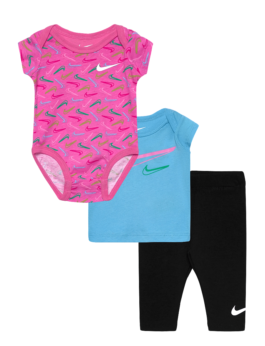 Nike - NIKE 3 PC BODYSUIT PANT SET - matchende sæt - black - 0