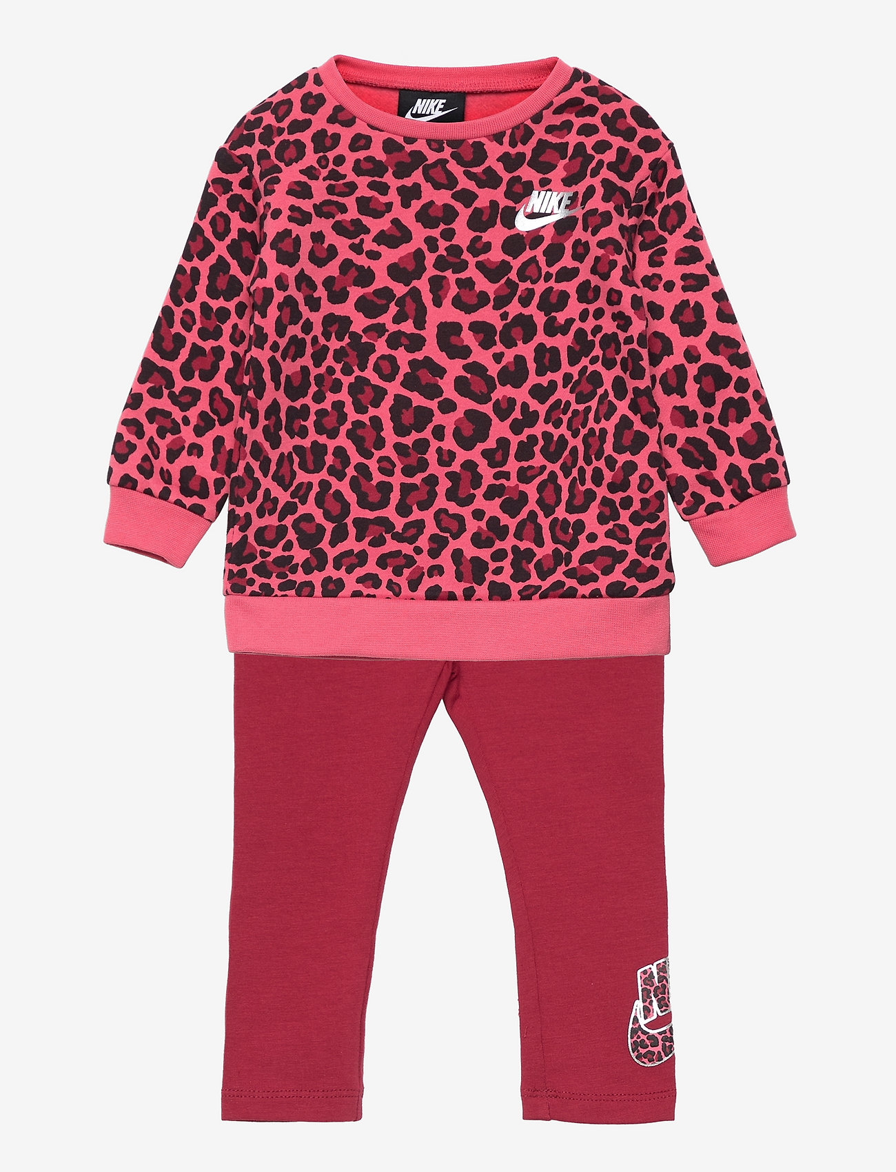 Nike - NKG FLEECE CREW & LEGGING SET - pomegranate - 0
