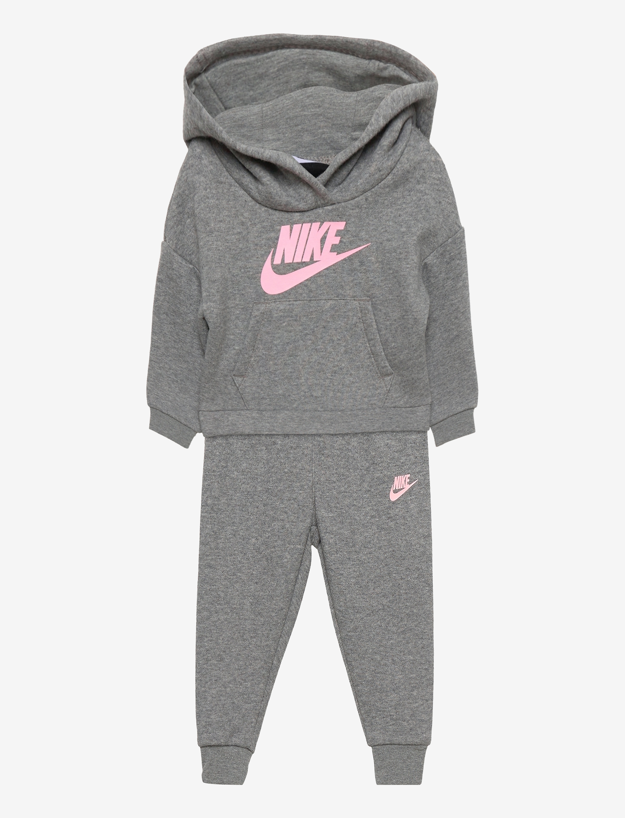 Nike EE-FLEECE/TERRY SET - Nike - CARBON HEATHER/PINK LOGO / grey