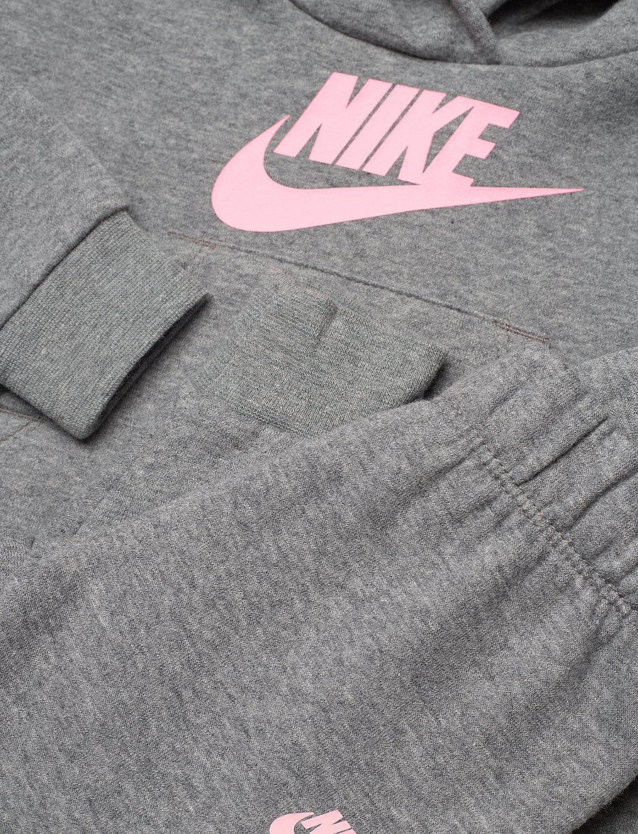 Nike - NIKE CLUB FLEECE SET - carbon heather/pink logo - 4
