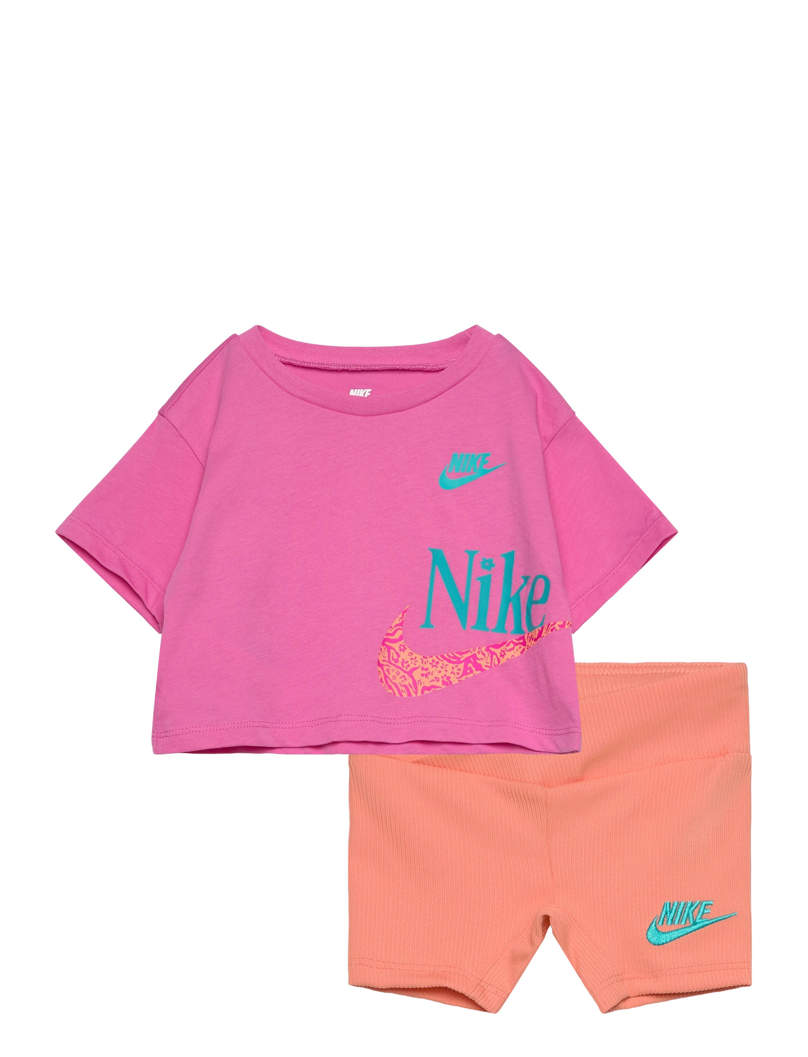 Nike Nike Knit Short Set, 80/86, Pink, Sport > Sæt Med Kortærmet T-Shirt, Børn