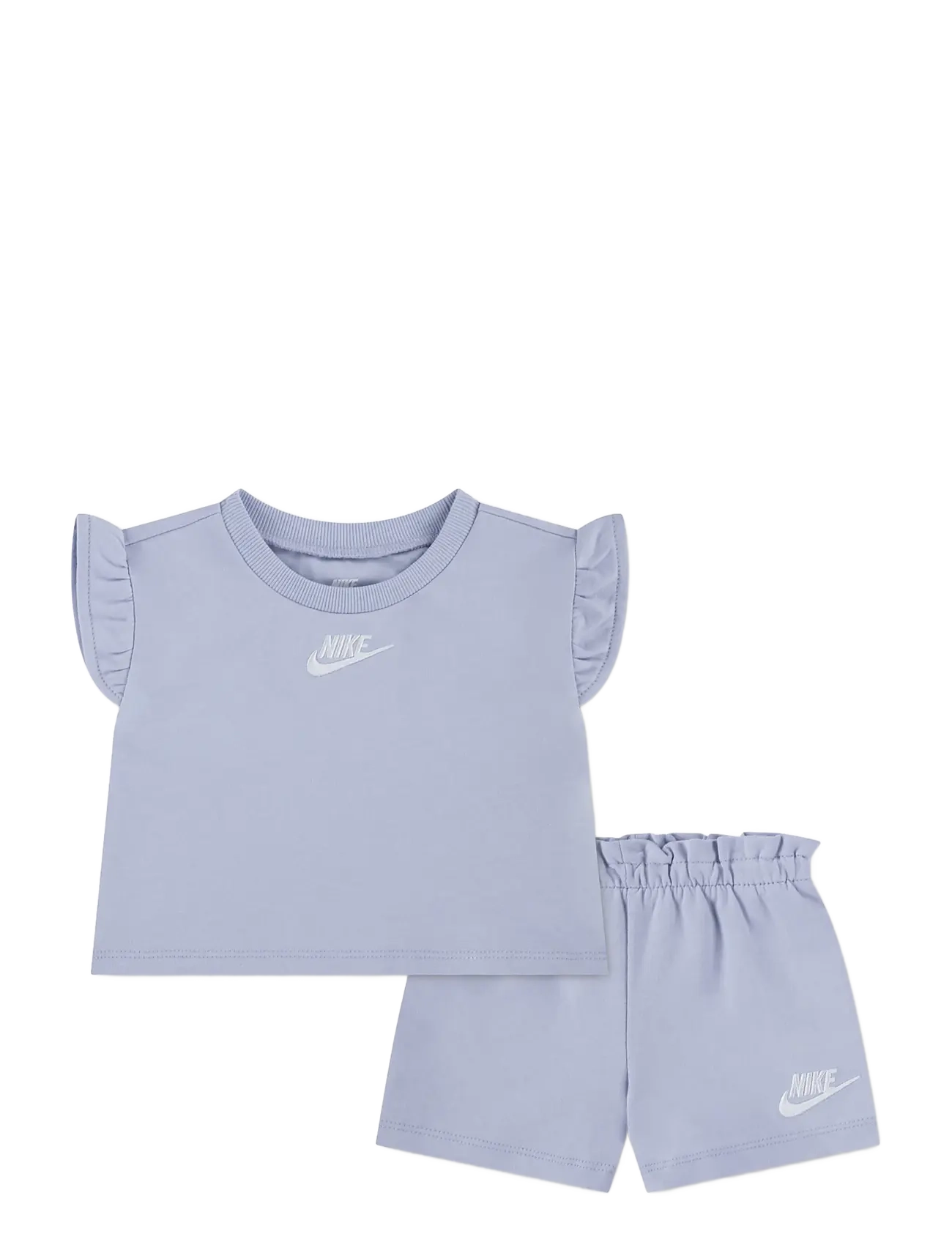 Nike Baby French Terry Set, Børn, Baby Flæse Top og Shorts Sæt, Lila, Str: 80