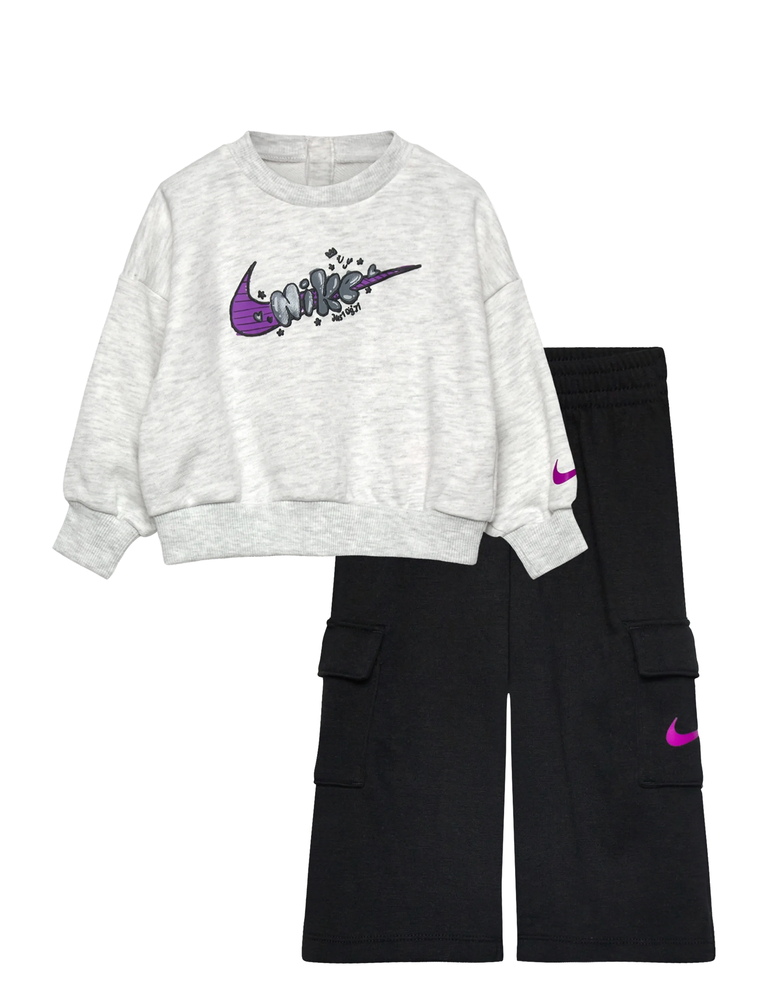 NIKE Nike French Terry Hose Set Schwarz - 80/86 - Kinder