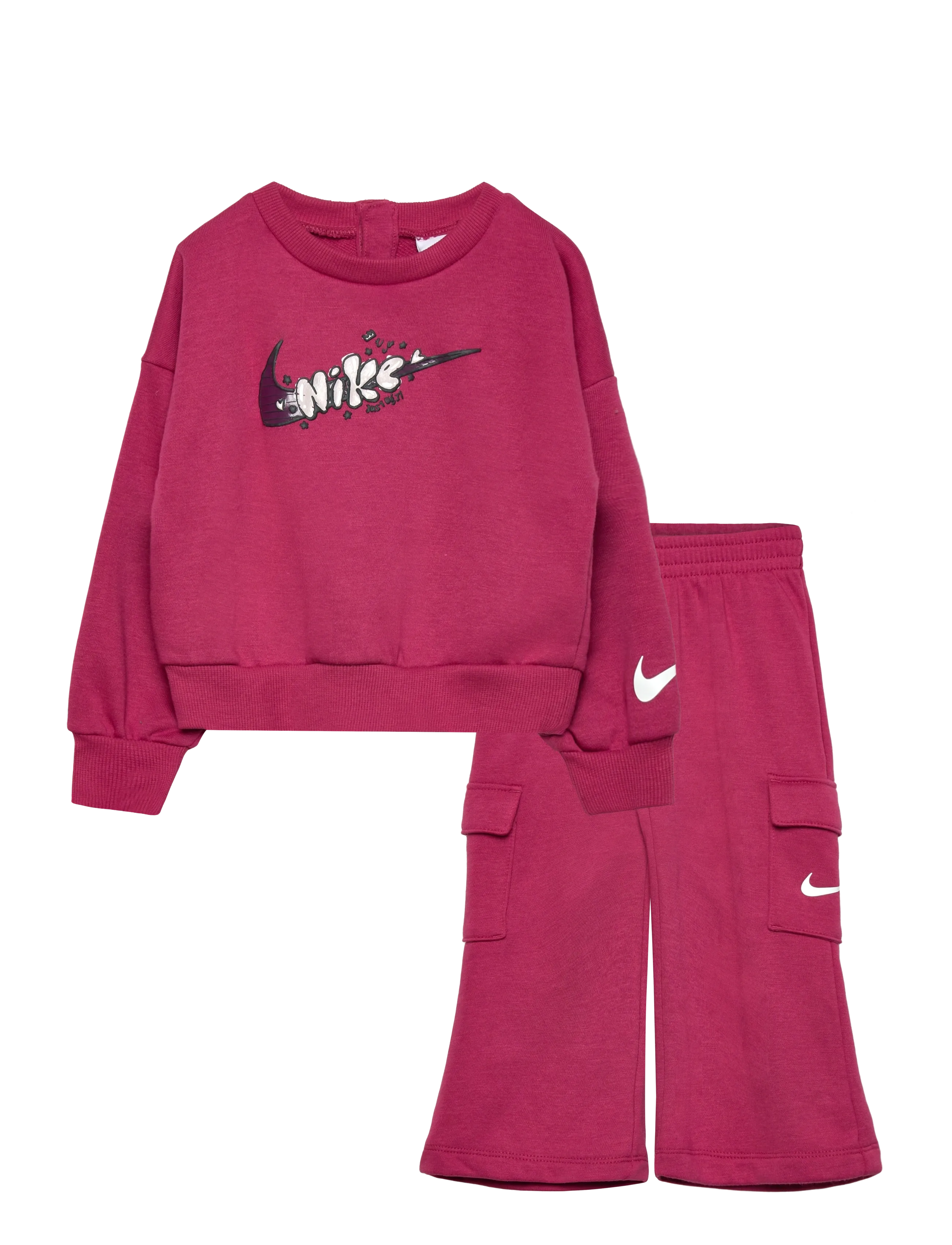 NIKE Nike French Terry Hose Set Burgundy - 80/86 - Kinder