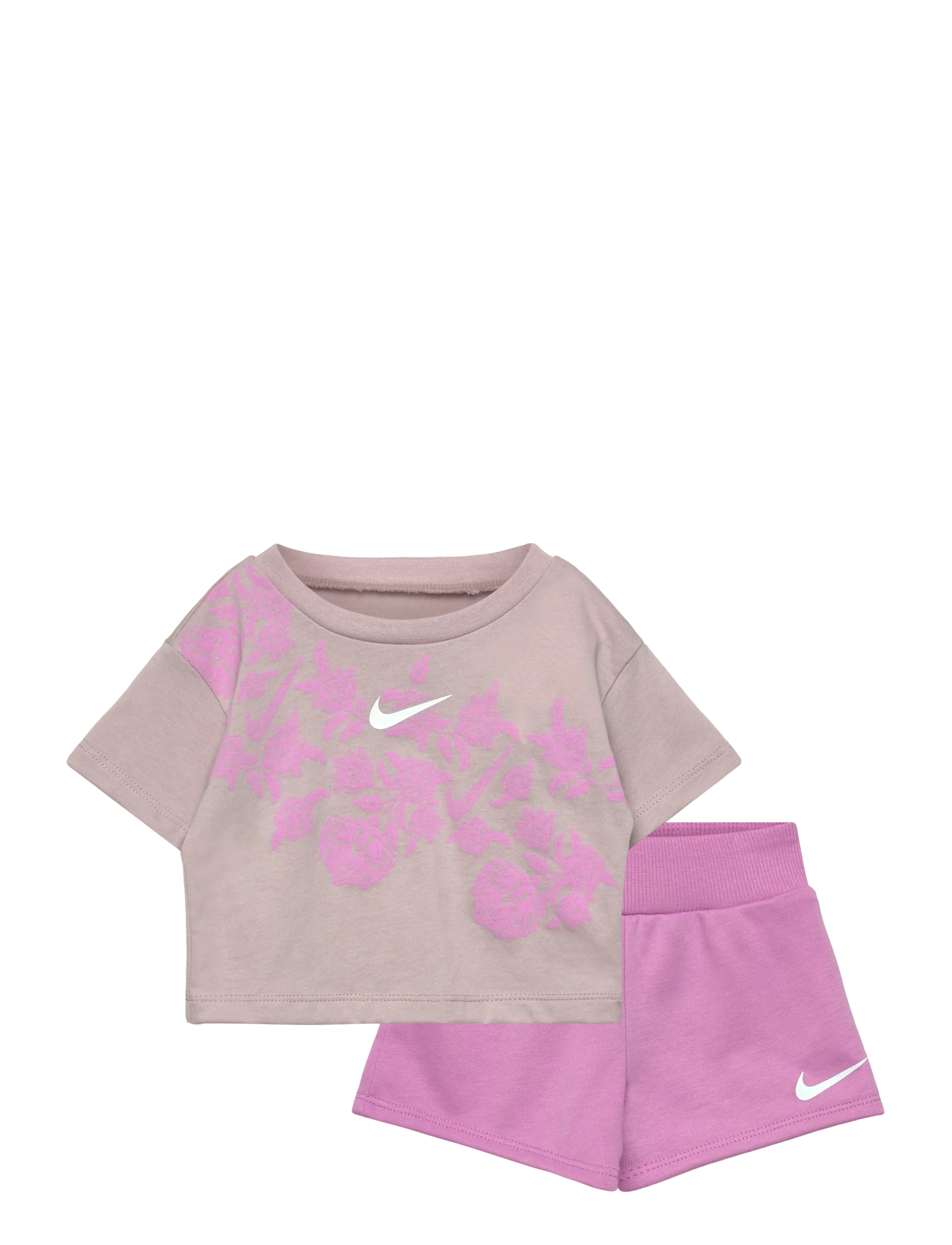 Nike Nike Knit Short Set, 86/92, Pink, Sport > Sæt Med Kortærmet T-Shirt, Børn