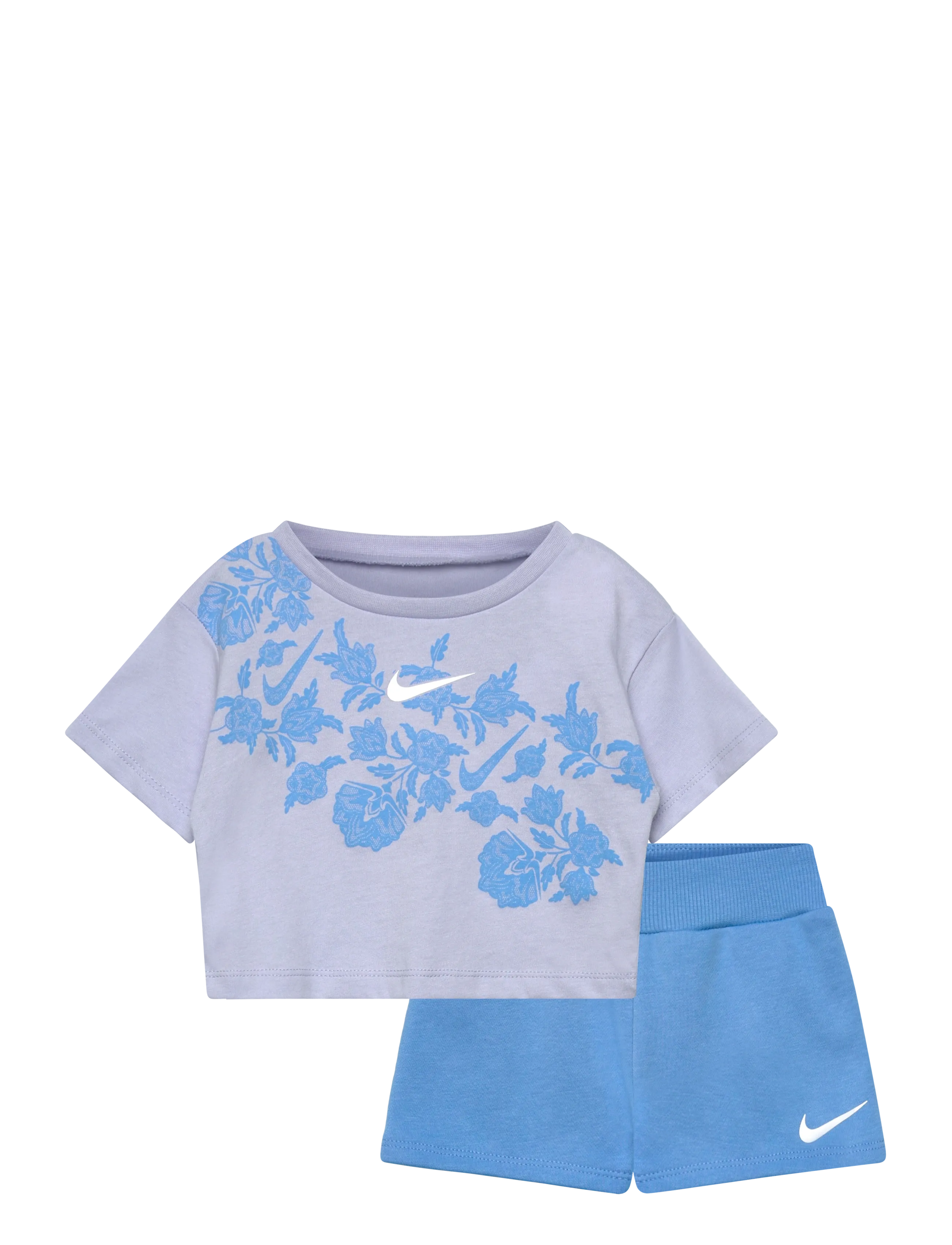 Nike Nike Knit Short Set, 74/80, Blue, Sport > Sæt Med Kortærmet T-Shirt, Børn