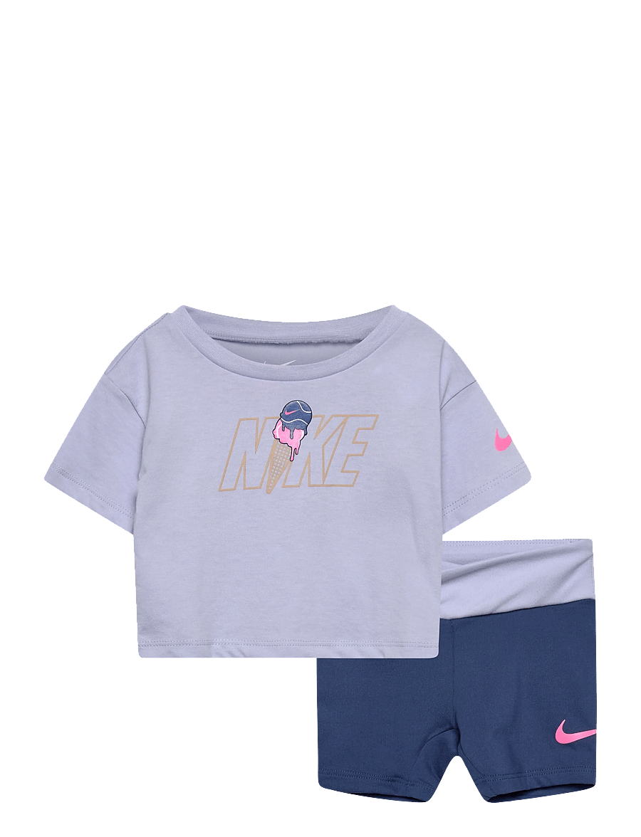 Nike - NIKE TEE & CROSSOVER BIKE SHORT - 2-teilige sets - blue - 0
