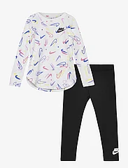 Nike - PRINT PACK LEGGING SET - setit, joissa pitkähihainen paita - black - 0