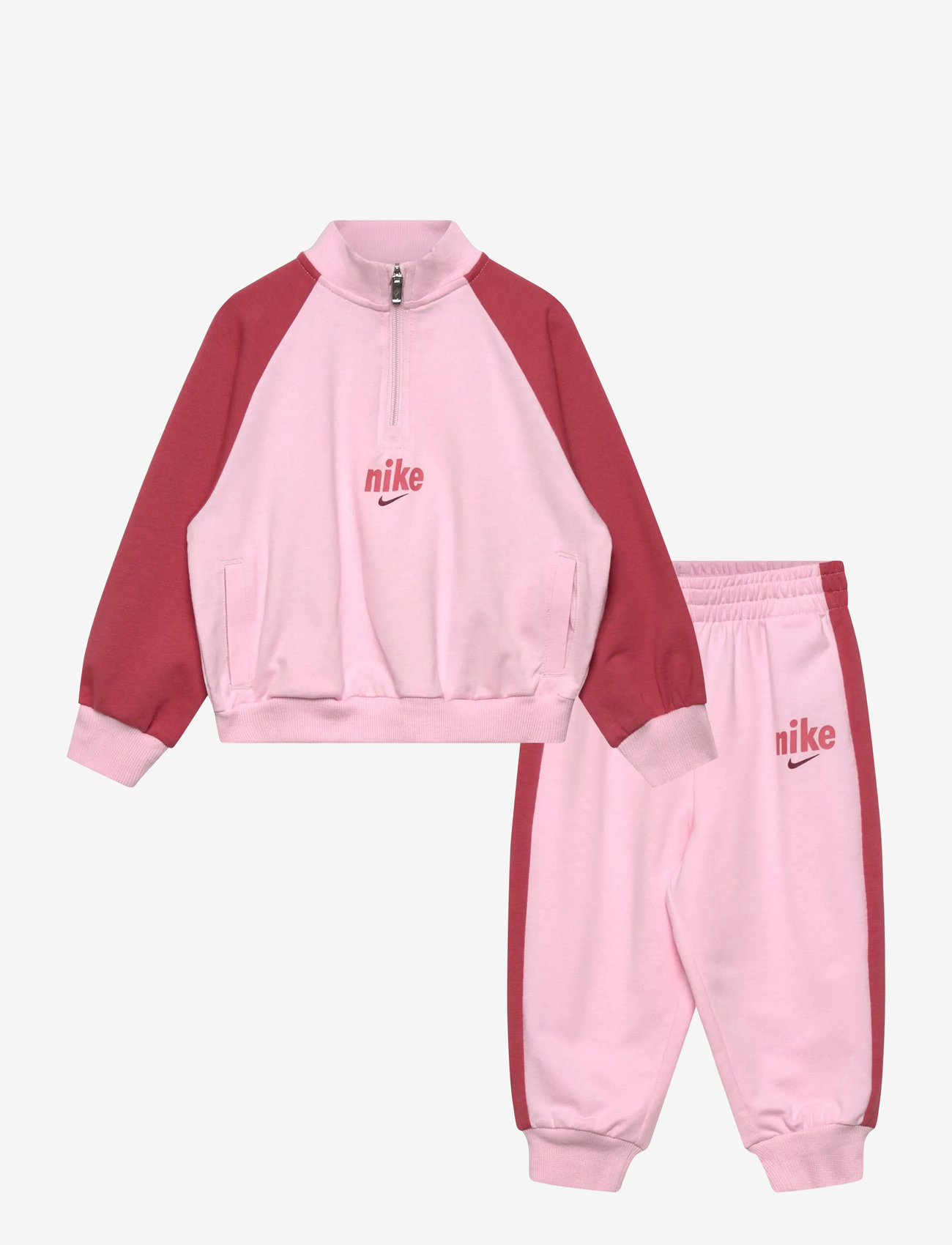 Nike - T8-FRENCH TERRY PANT SET - treeningriided ja 2-osalised komplektid - pink foam - 0