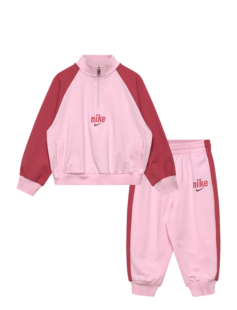 Nike - T8-FRENCH TERRY PANT SET - treeningriided ja 2-osalised komplektid - pink foam - 0