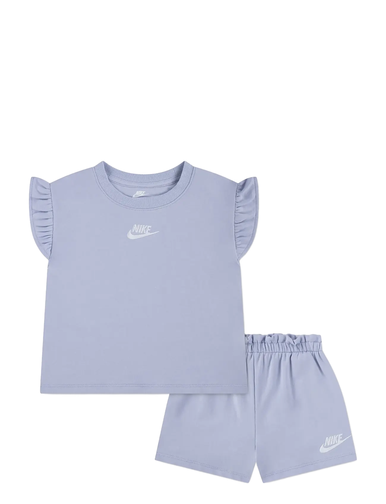 Nike Baby French Terry Set, Børn, Baby Flæsetop Og Shorts Sæt, Lila, Str: 110/116