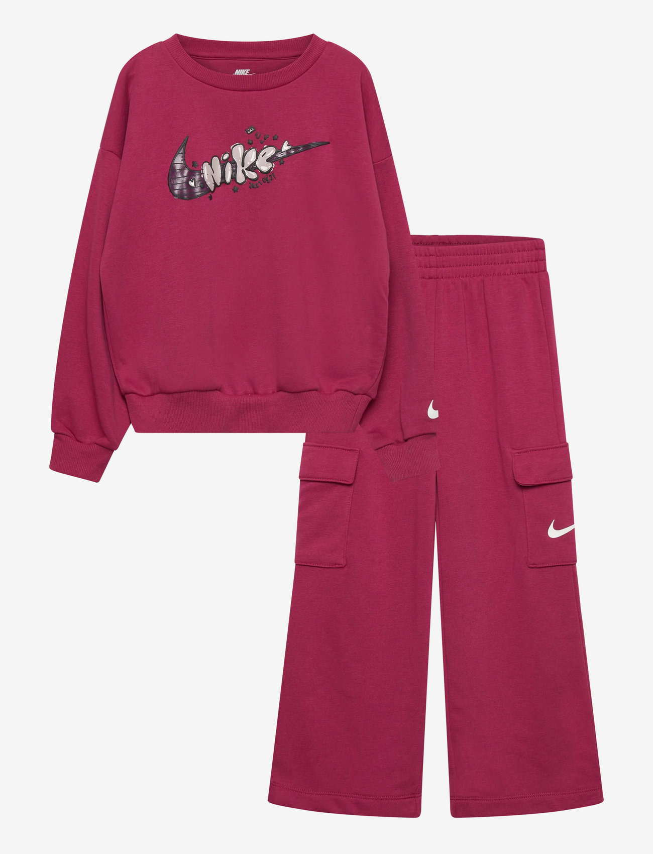Nike - T8-FRENCH TERRY PANT SET - joggingsæt & matchende sæt - sweet beet - 0