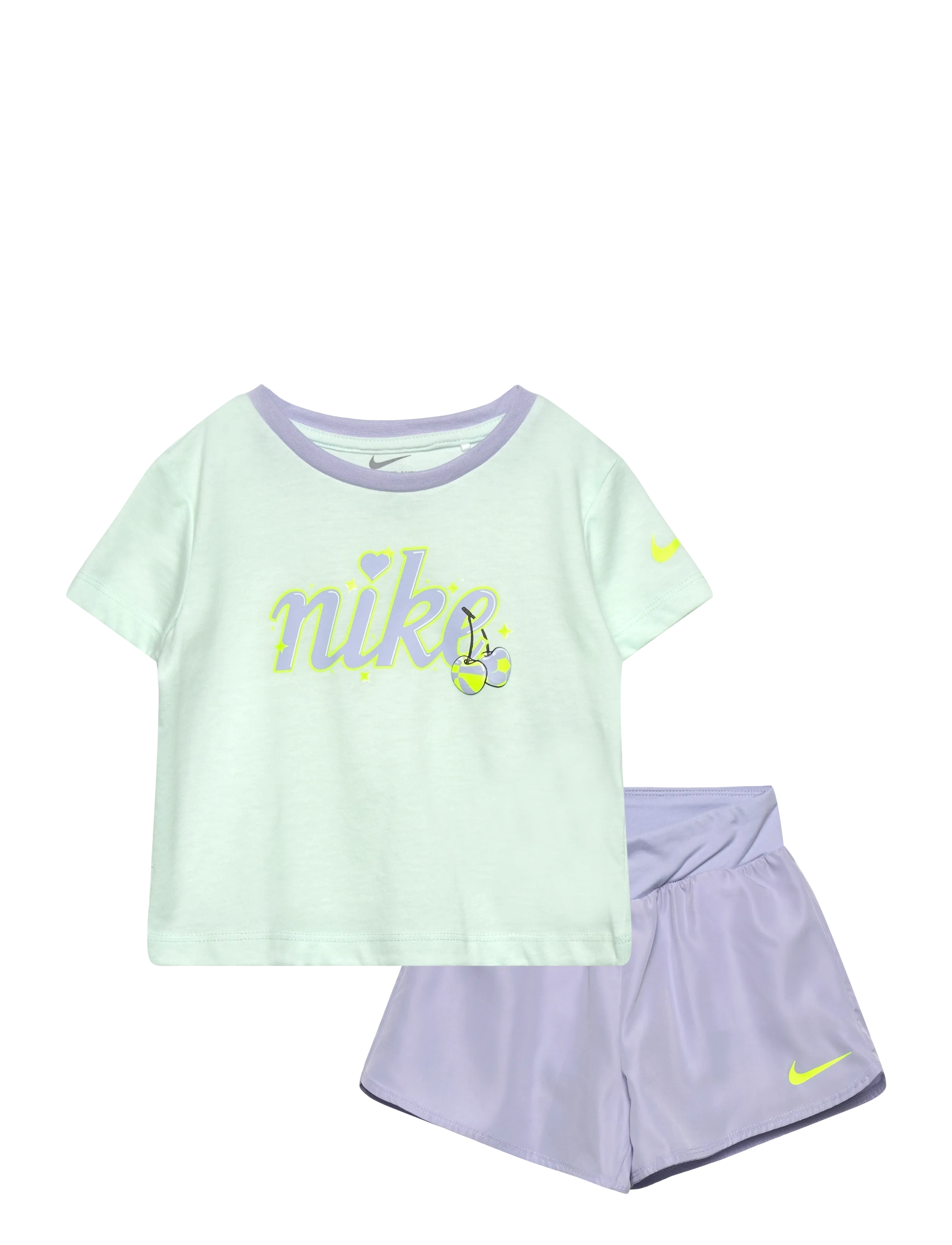 Nike Tee & Crossover Short Set, Børn, T-shirt Og Shorts Sæt, Grøn, Str: 104/110