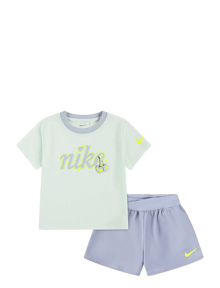 Nike - NIKE TEE & CROSSOVER SHORT SET - matchende sæt - grey - 1