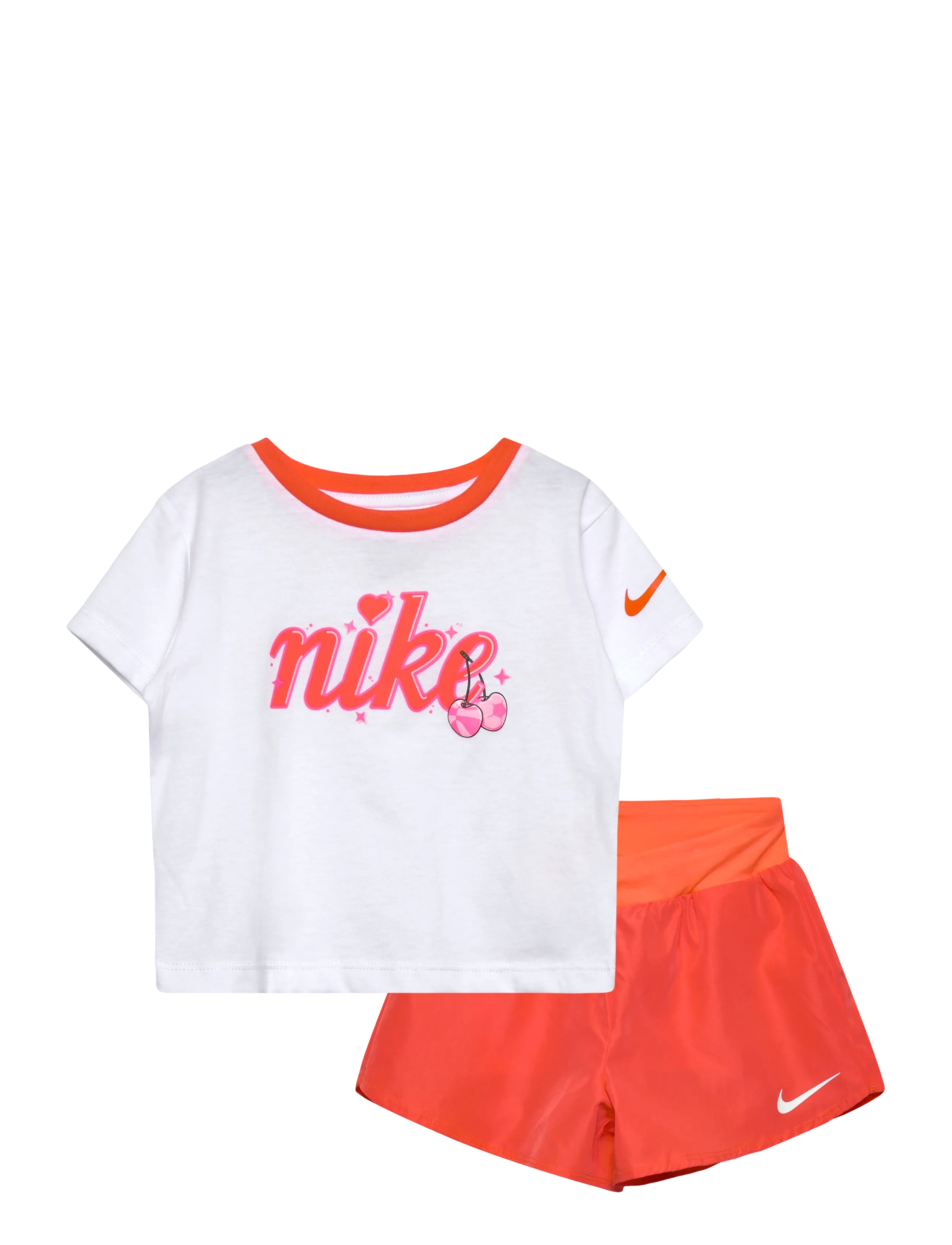 Nike Tee & Crossover Short Set, Børn, T-shirt Og Shorts Sæt, Orange, Str: 116/122
