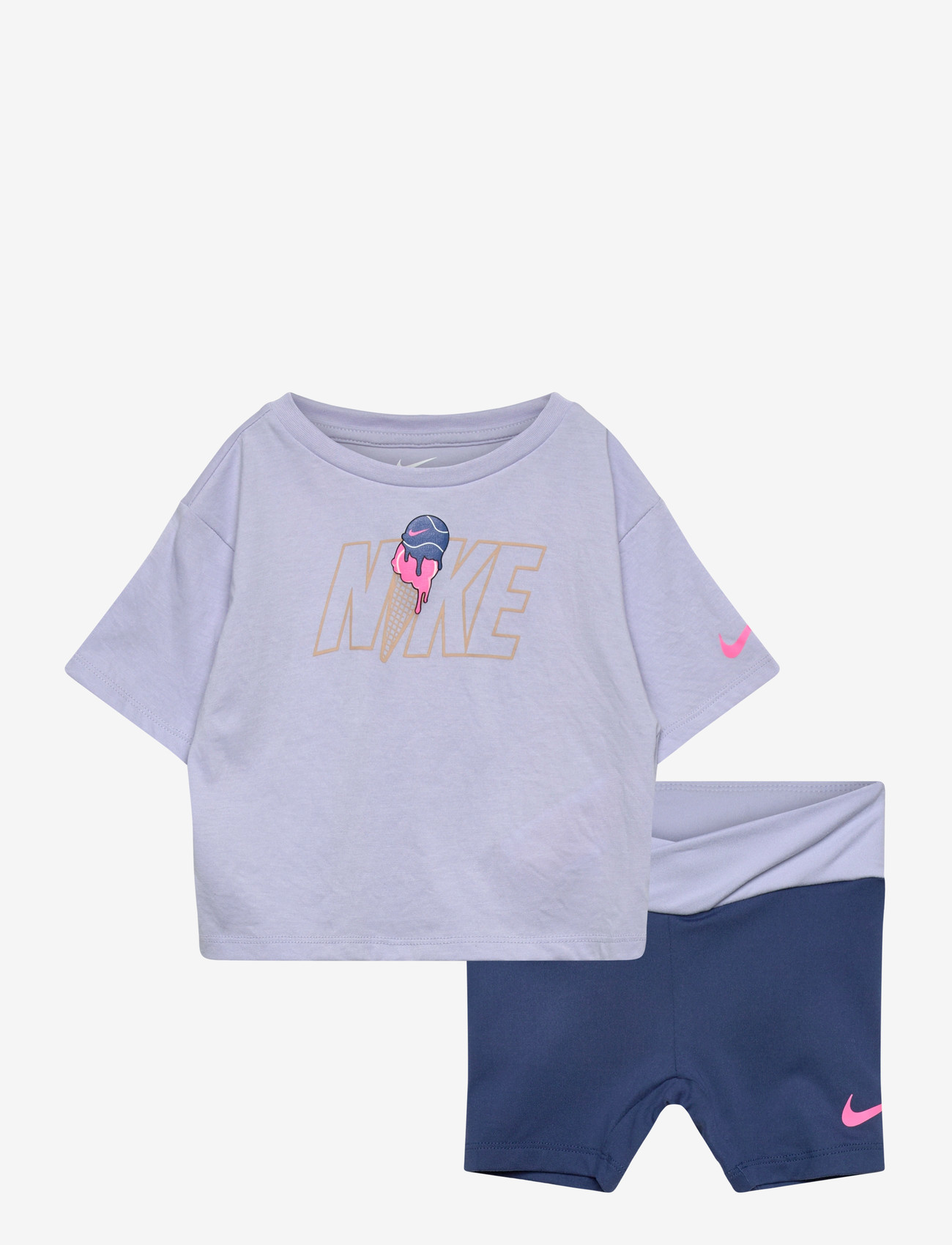 Nike - NKG TEE & CROSSOVER BIKE SHORT - matchende sæt - blue - 0