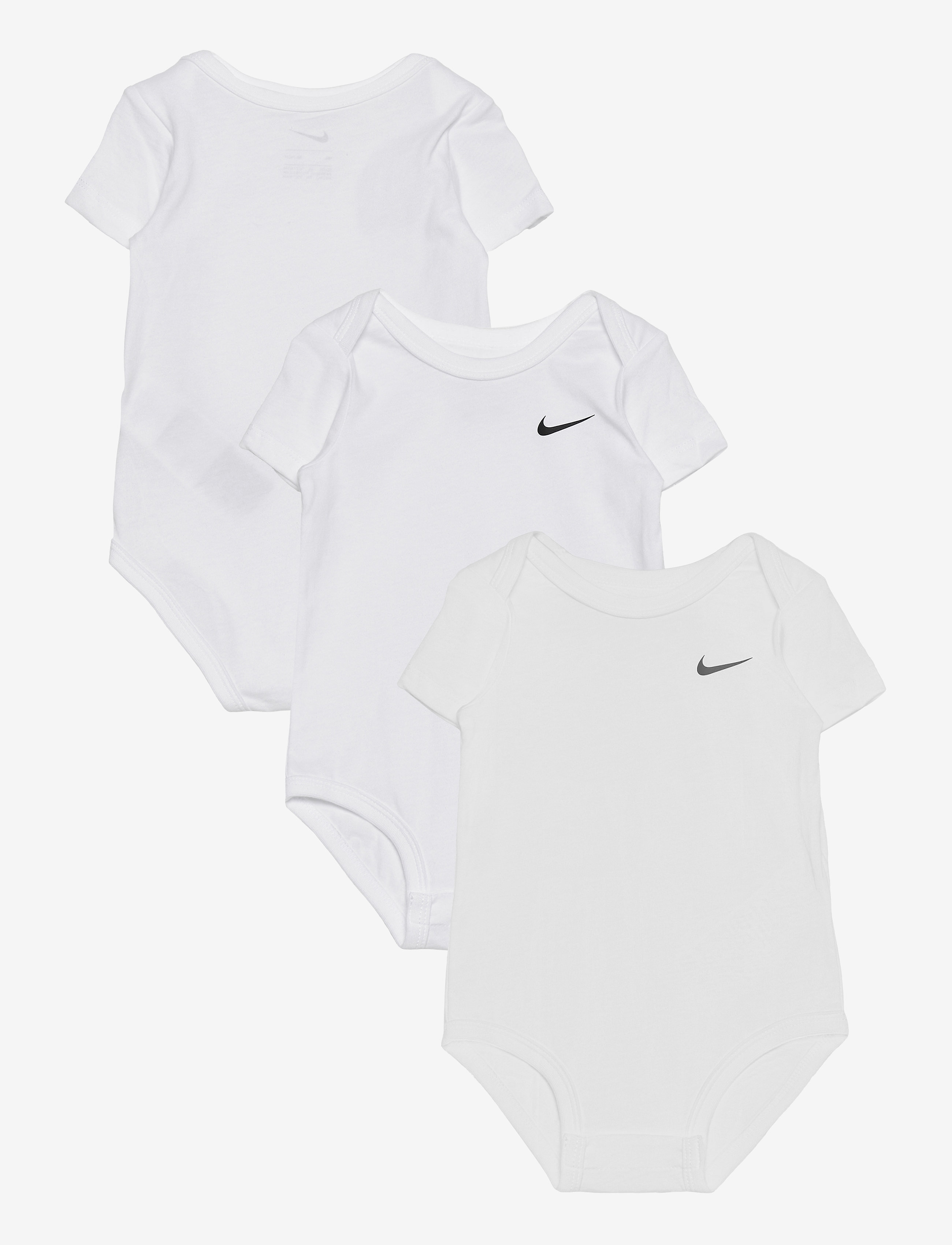 Nike Nike 3Pk Swoosh Bodysuit, 62-68, White, Kroppe > Kortærmede, Børn