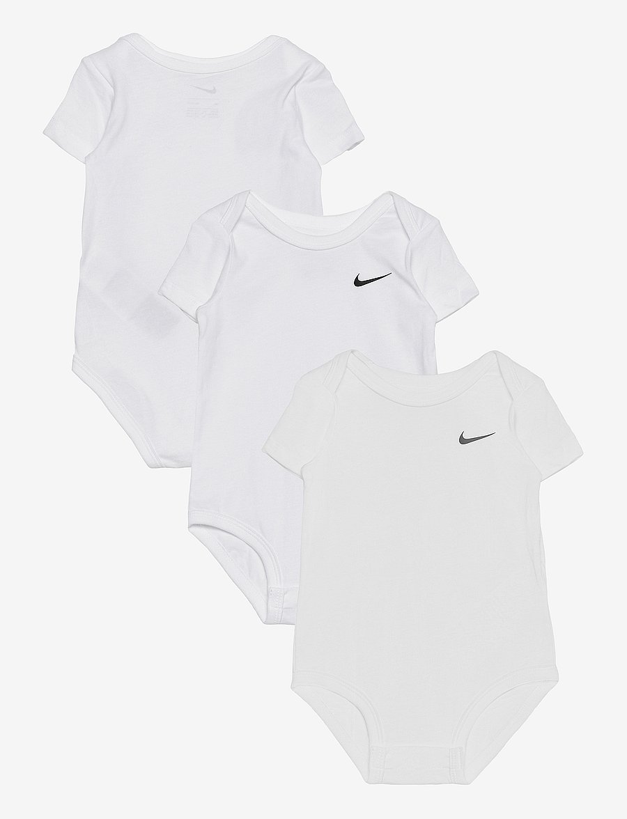 Nike - NKB 3PK SWOOSH BODYSUIT - kortärmade bodies - white - 0