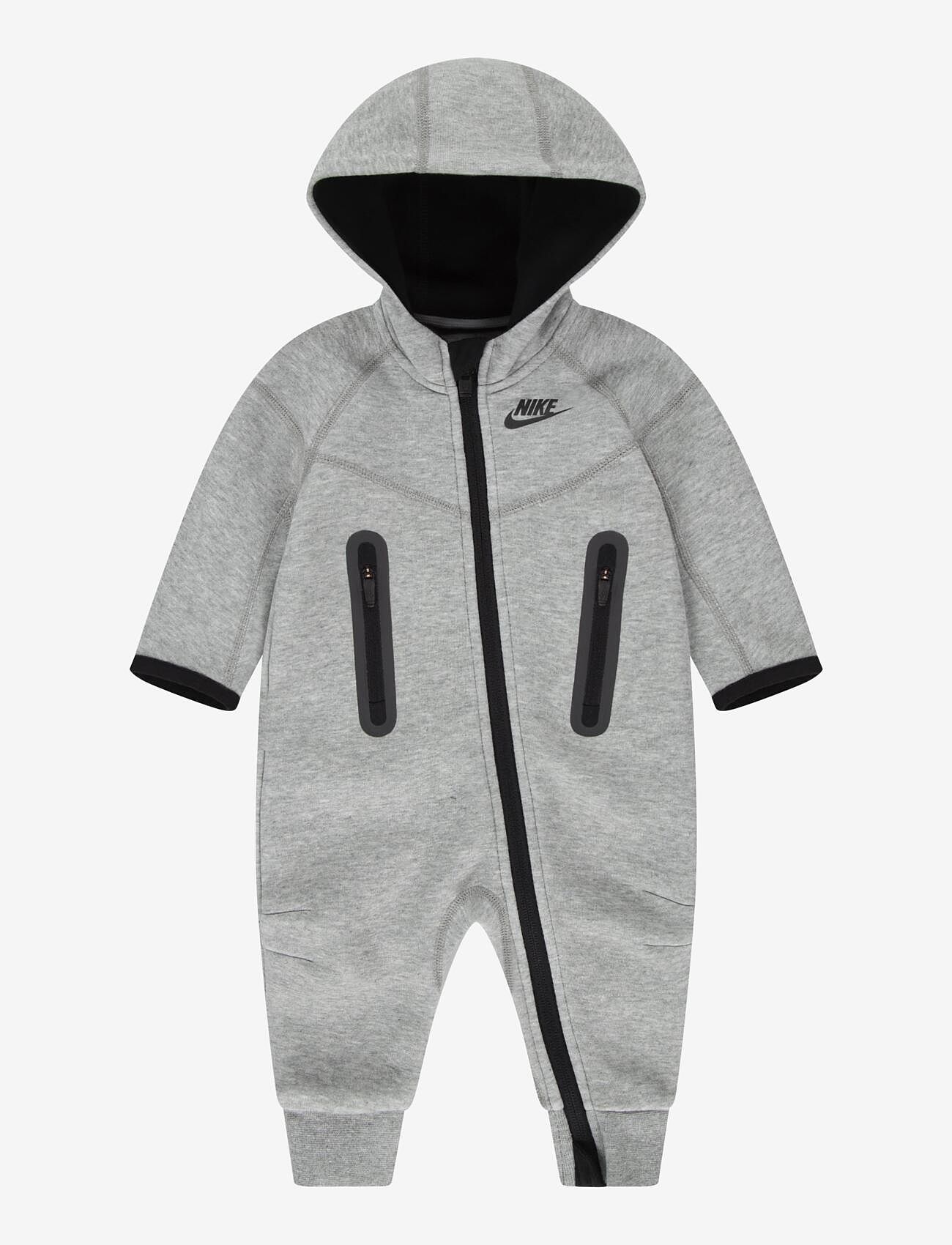 Nike - NKN TECH FLEECE HOODED COVERAL - long-sleeved - dk grey heather - 0