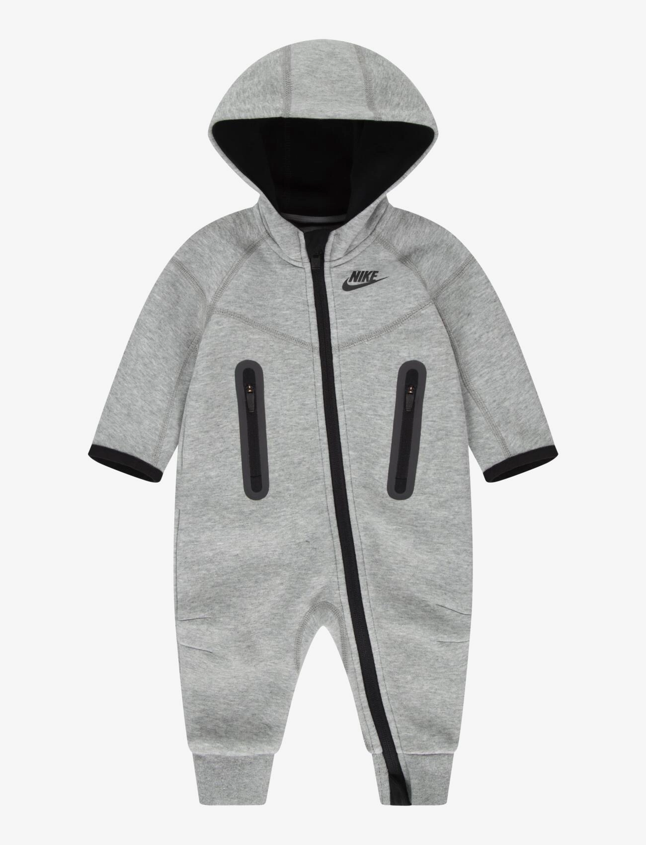 Nike NKN TECH FLEECE HOODED COVERAL - Strampler - DK GREY HEATHER / grey
