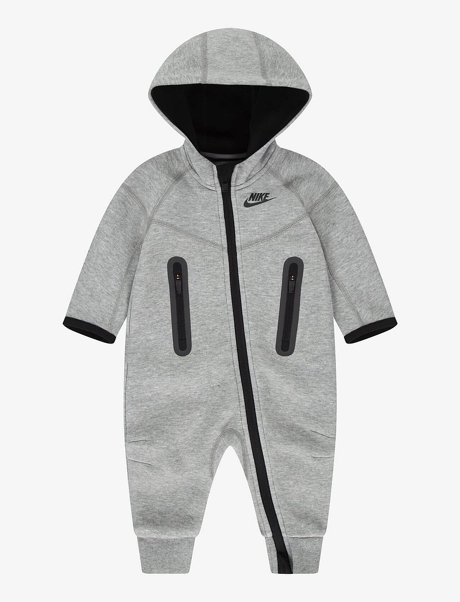Nike - NIKE TECH FLEECE HOODED COVERAL - langärmelig - dk grey heather - 0