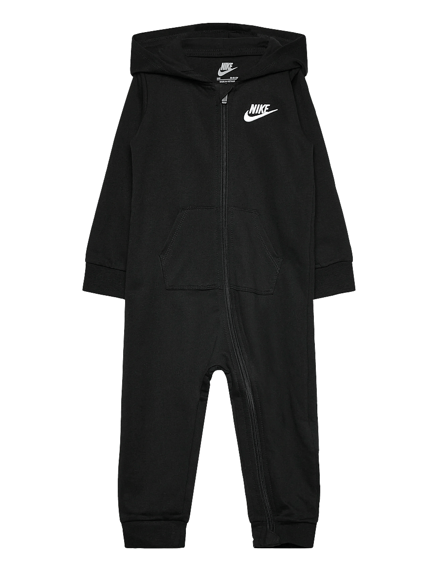 Nike - NIKE BABY FRENCH TERRY COVERALL - langærmede heldragter - black - 0