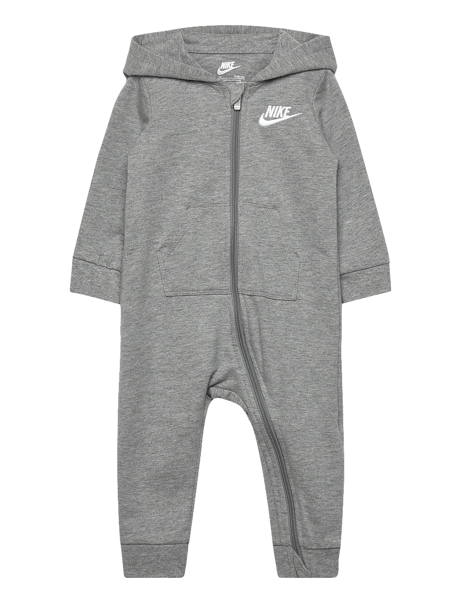 Nike - NKN BABY FRENCH TERRY COVERALL - langærmede heldragter - grey heather - 0