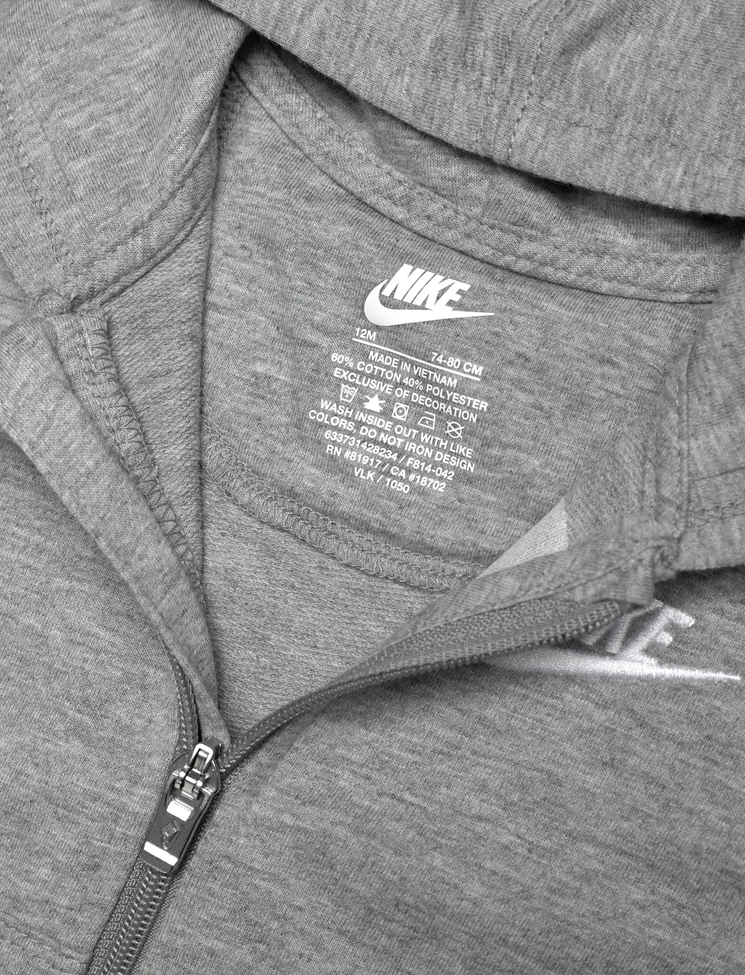 Nike - NKN BABY FRENCH TERRY COVERALL - langærmede heldragter - grey heather - 2