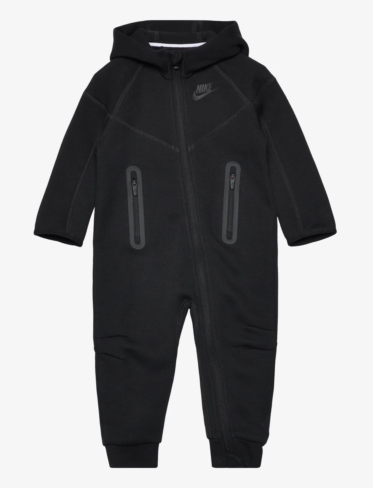 Nike - NKN TECH FLEECE HOODED COVERAL / NKN TECH FLEECE HOODED COVE - ar garām piedurknēm - black - 0