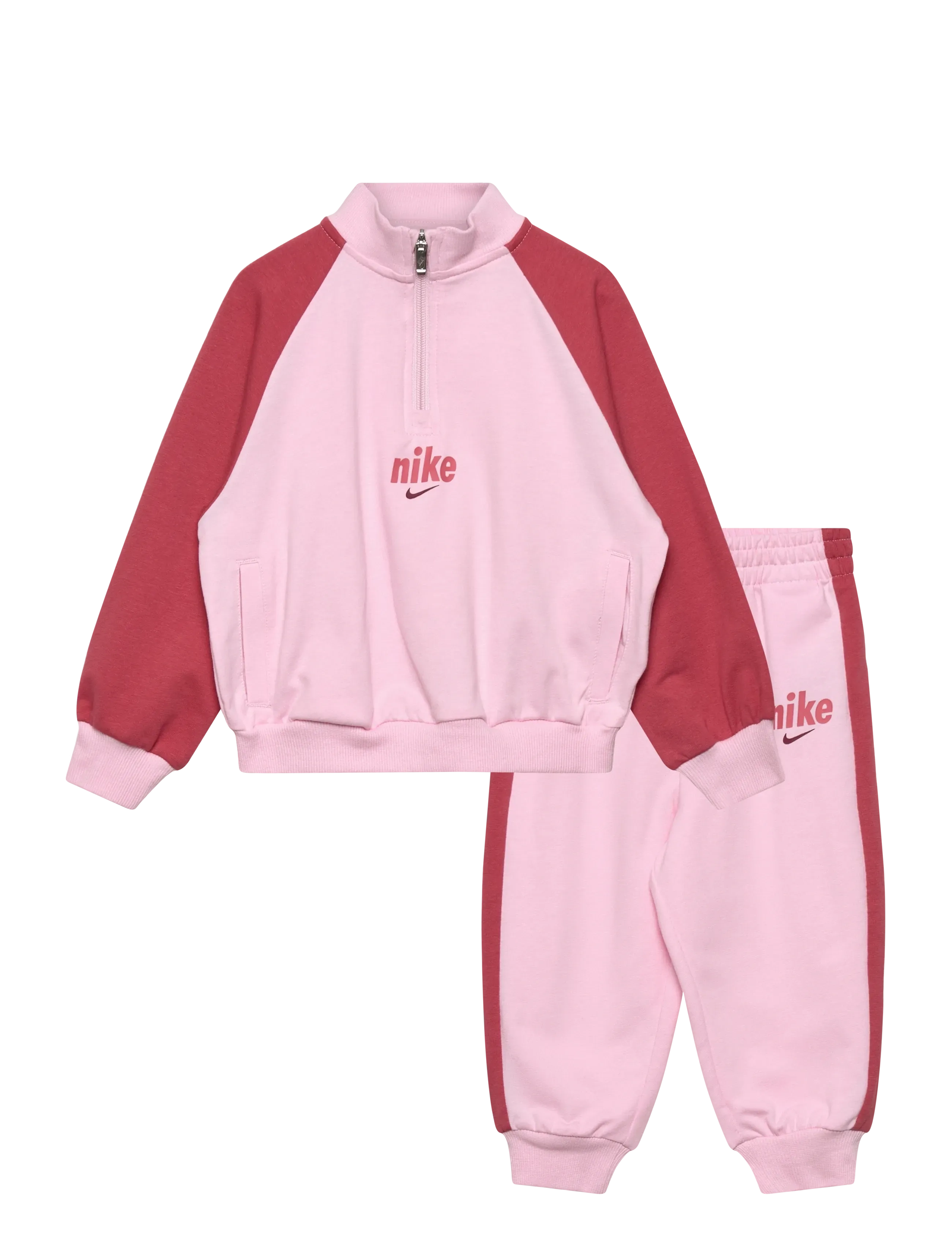 T8-FRENCH TERRY PANT SET - PINK FOAM