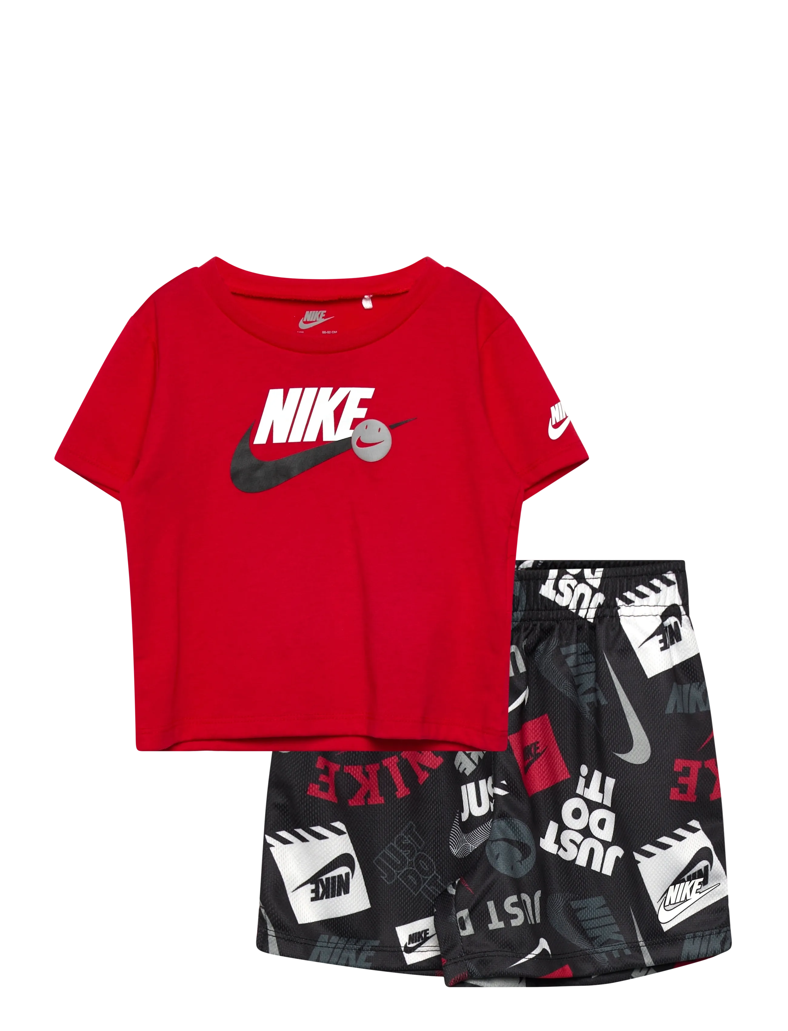Nike Nike Sportswear Tee & Short Set, 86, Red, Sport > Sæt Med Kortærmet T-Shirt, Børn