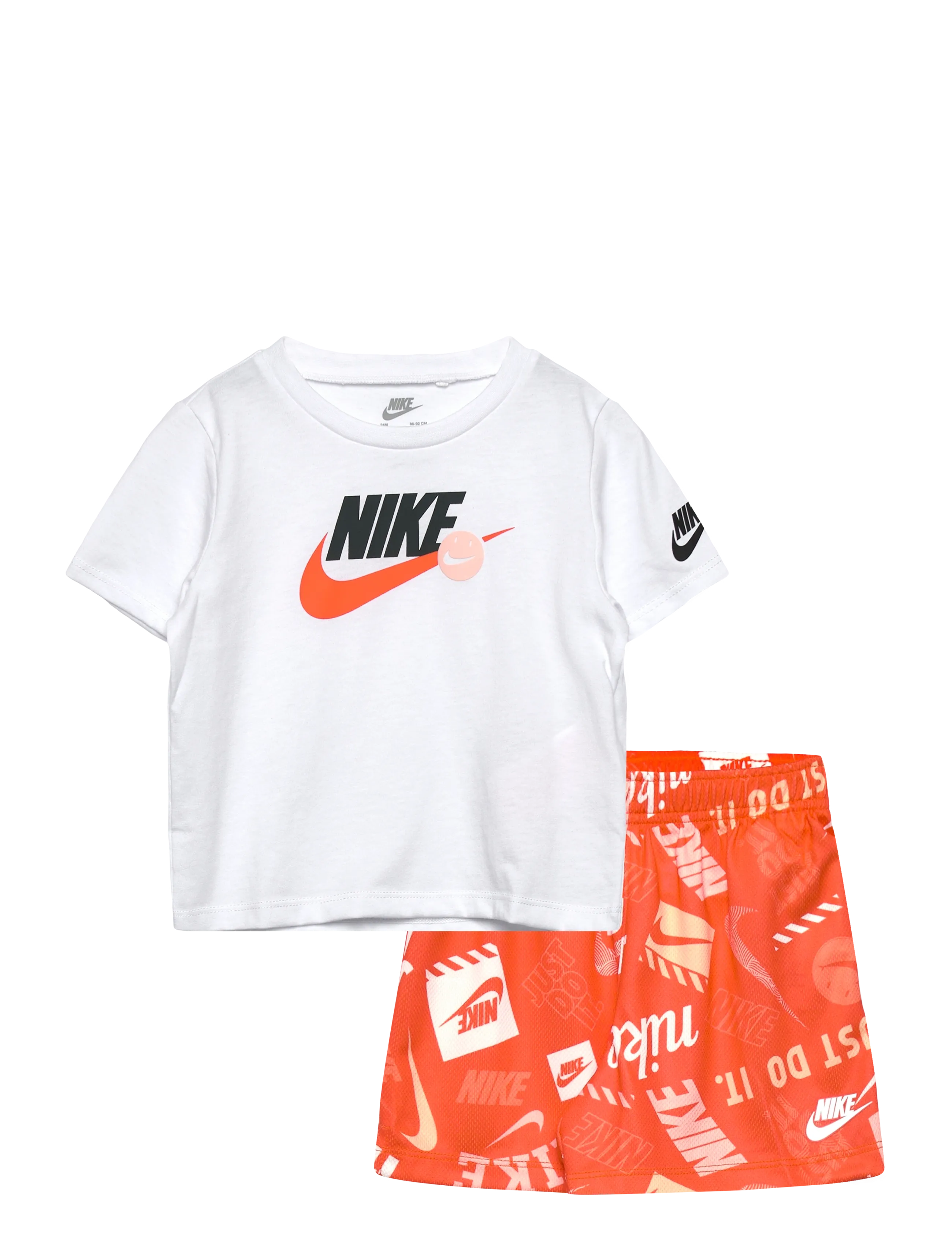 Nike Nike Sportswear Tee & Short Set, 86, Orange, Sport > Sæt Med Kortærmet T-Shirt, Børn
