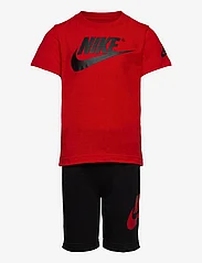 Nike - NSW FRENCH TERRY SHORT SET - sets with short-sleeved t-shirt - black / university red) - 0