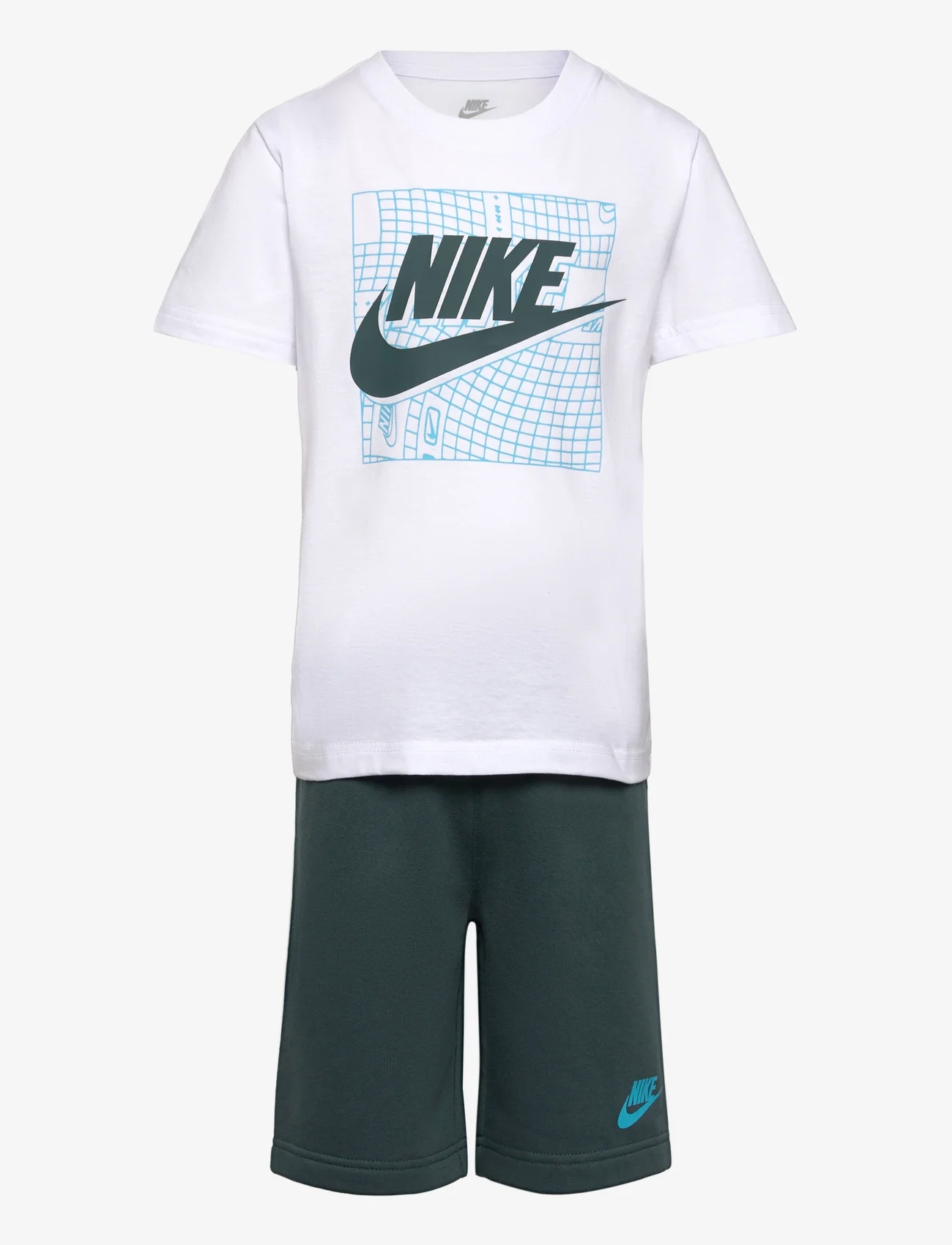 Nike - B NSW CLUB SSNL SHORT SET - set med kortärmad t-shirt - faded spruce - 0