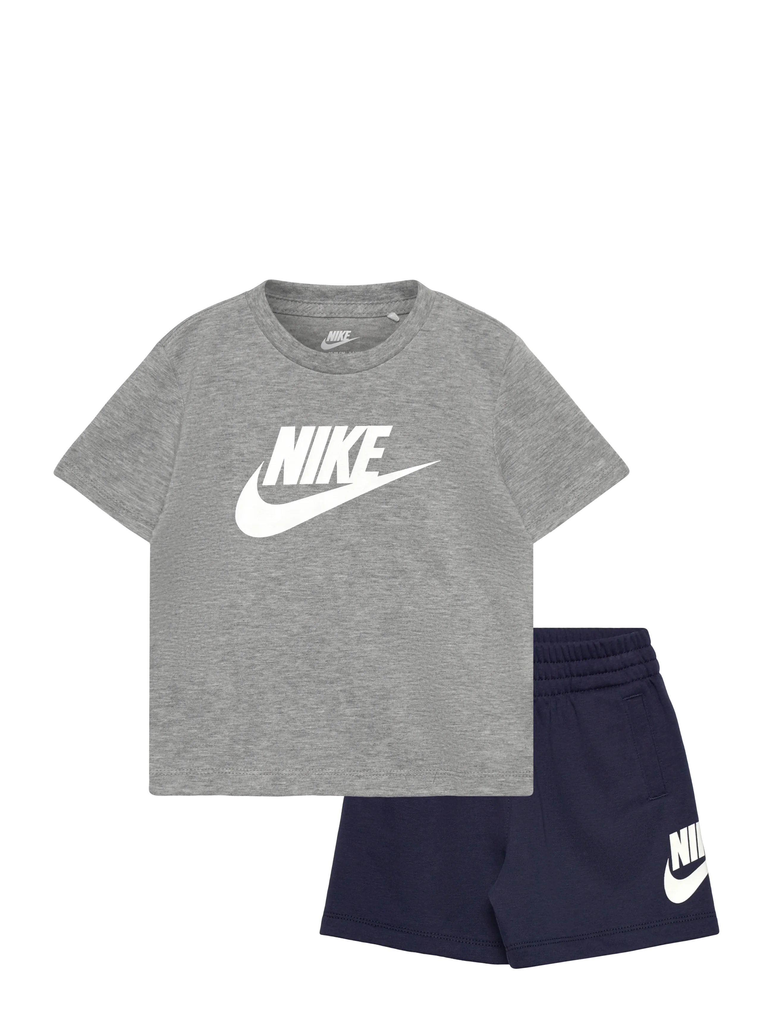 Nike - NIKE CLUB TEE & SHORT SET - matchende sæt - midnight navy/dk grey heather - 0